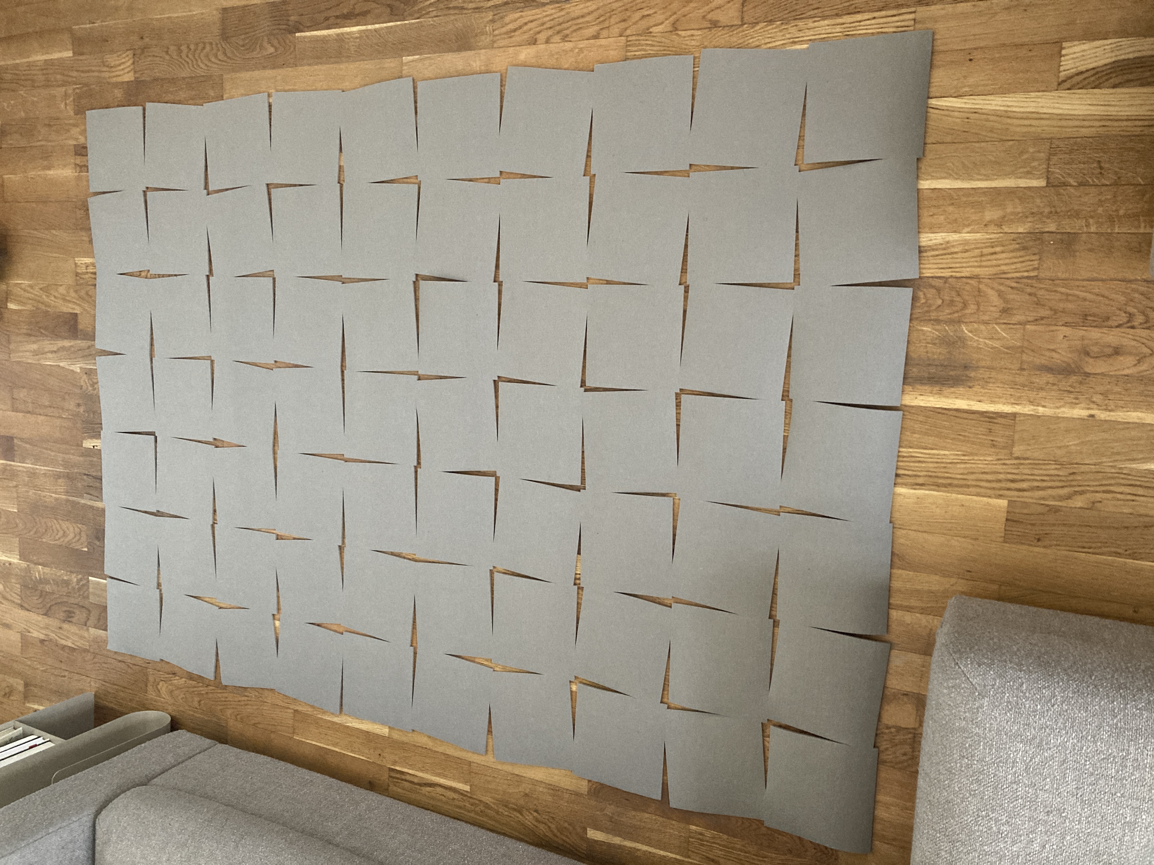 Tiles Teppich Wolle Grau