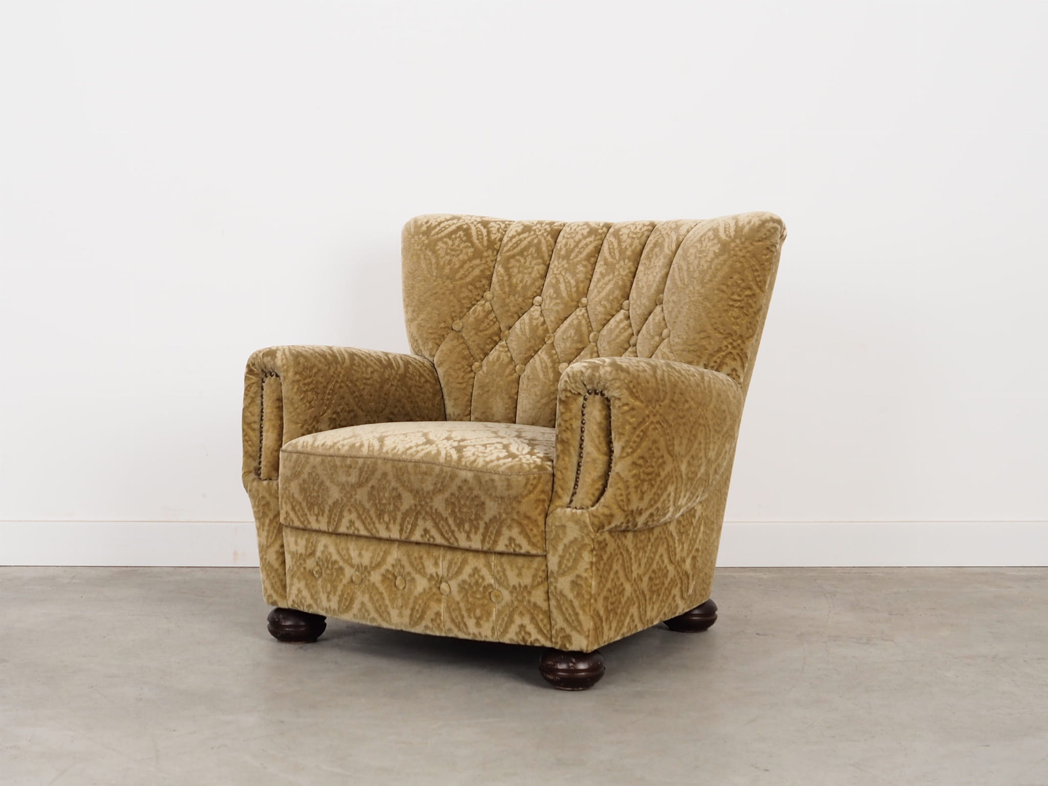 Armchair Textile Wood Yellow 1960s