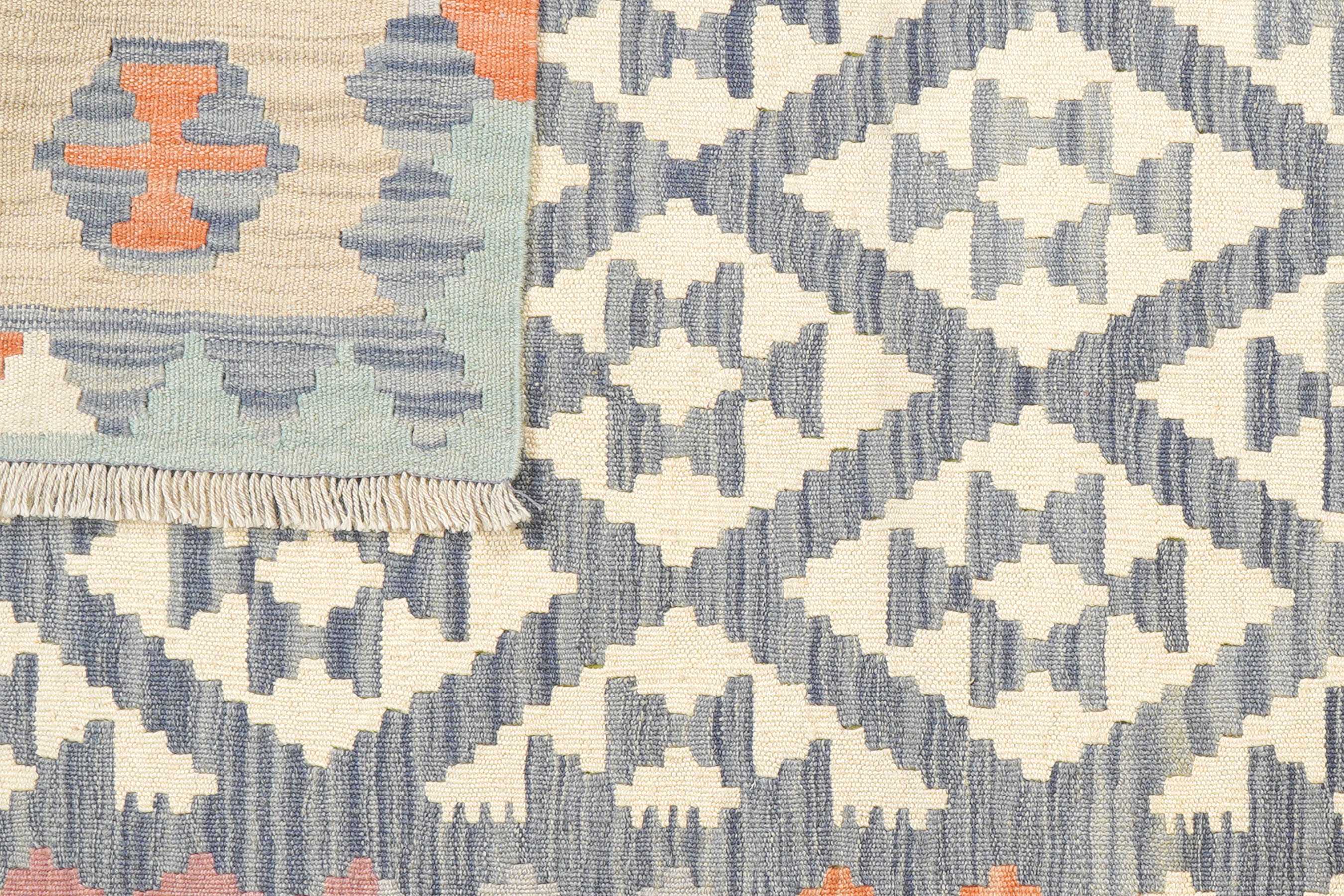 Kelim Gashgai Teppich Wolle Blau