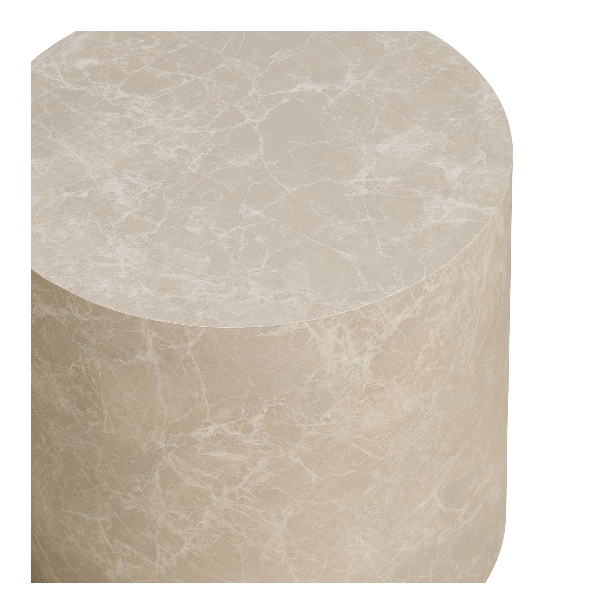 2x Couchtisch Altizer Rund Marmor Beige Dekor
