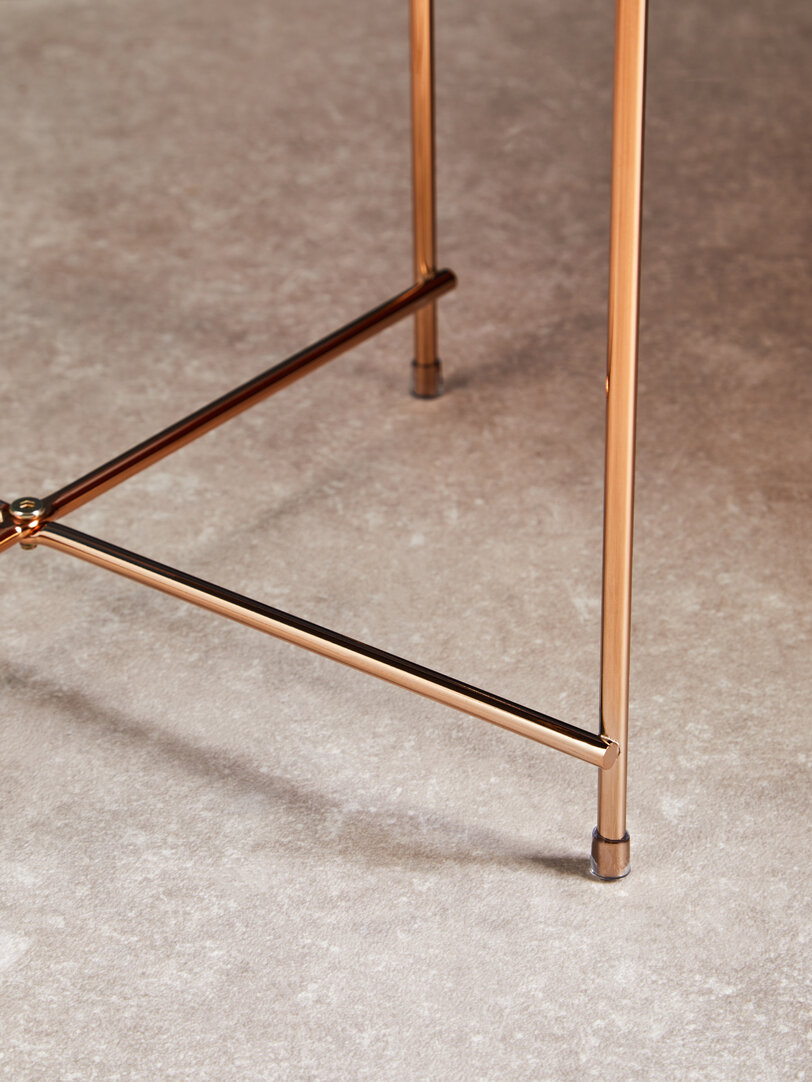 Allure Silberner Spiegelglas Runder Beistelltisch

