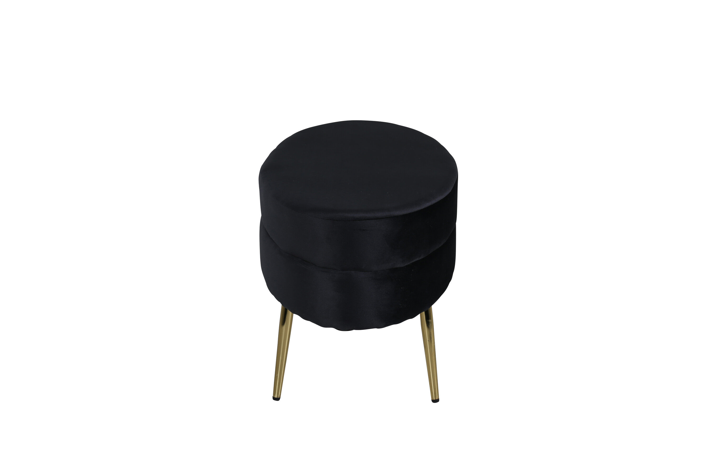 Otto Pouf Brass Velvet Black