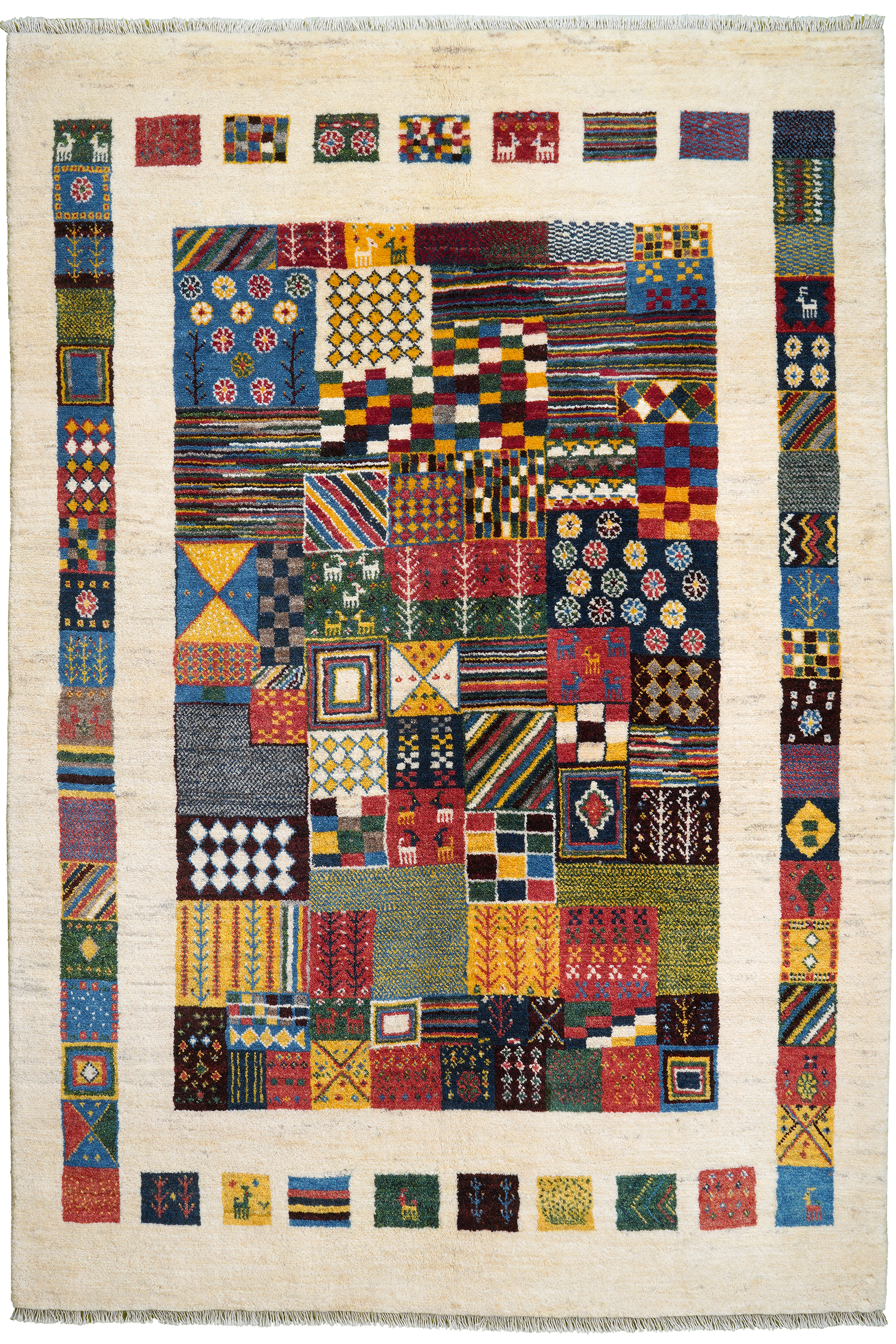 Tappeto Gabbeh Rizbaf Lana Multicolore