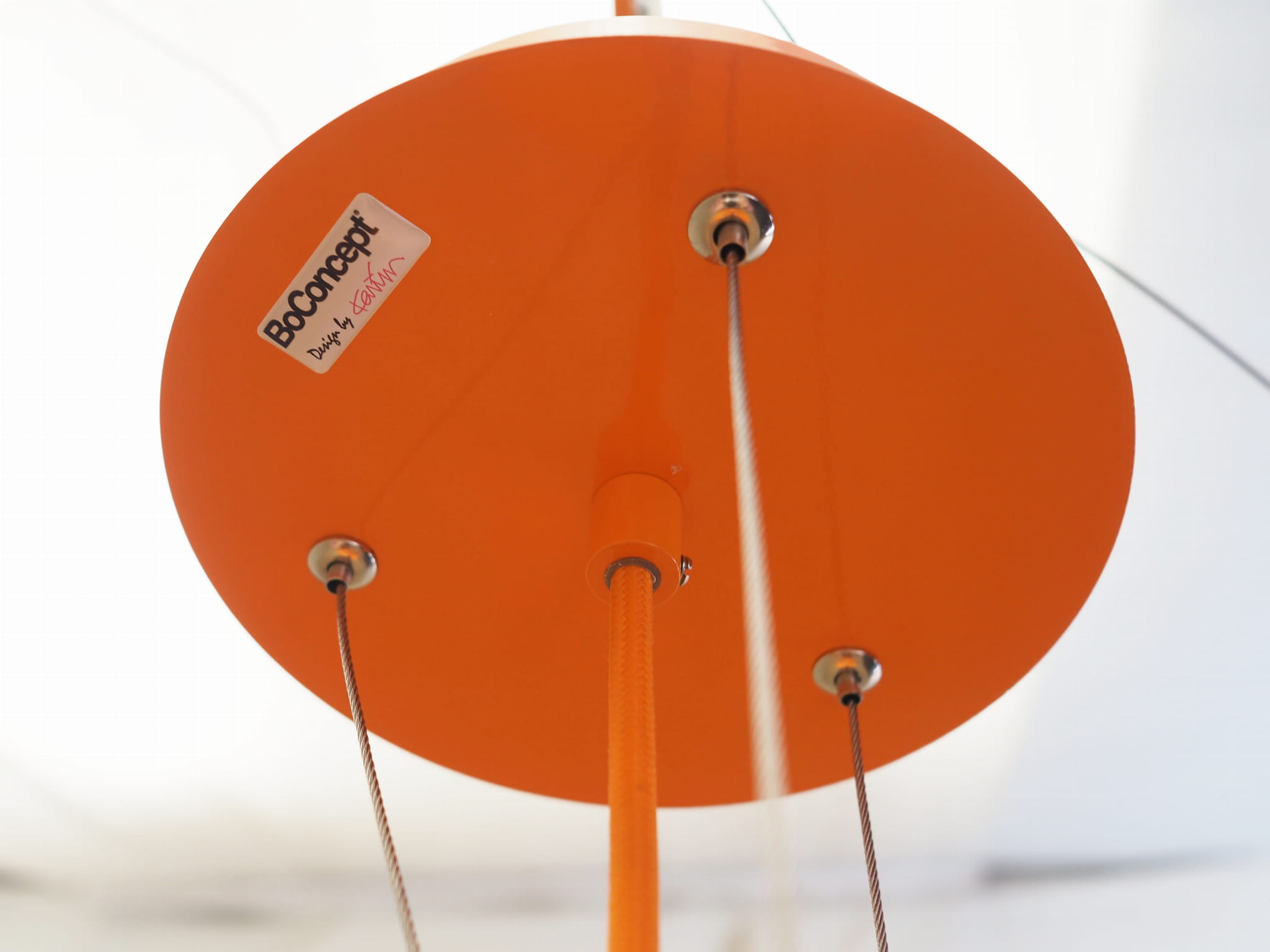 Pendant lamp glass orange 2000s