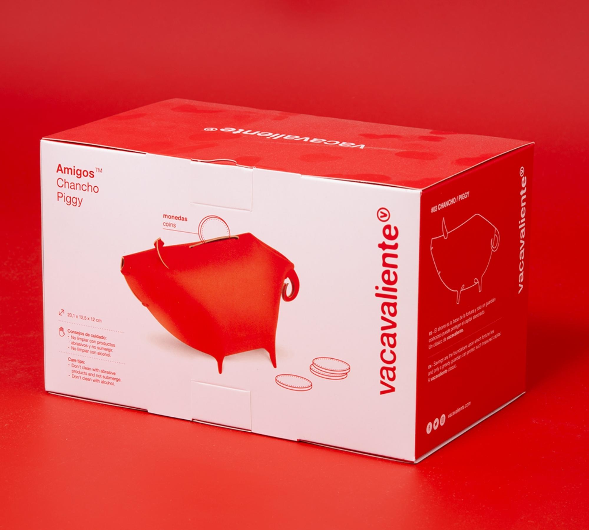 Sparschwein aus 100% Recyceltem Leder aus Spanien Rot