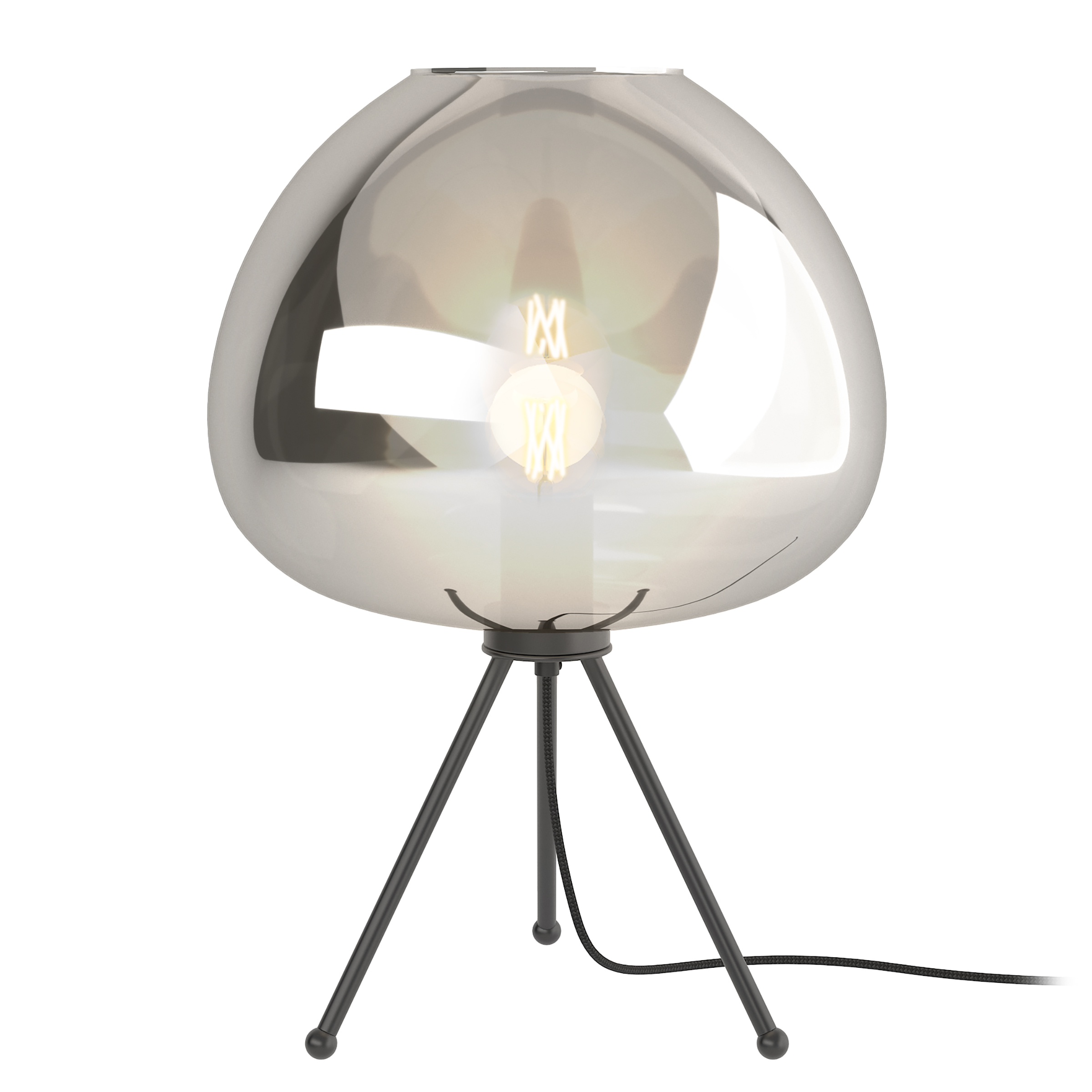 Tischleuchte ARA Rauchglas Eisen