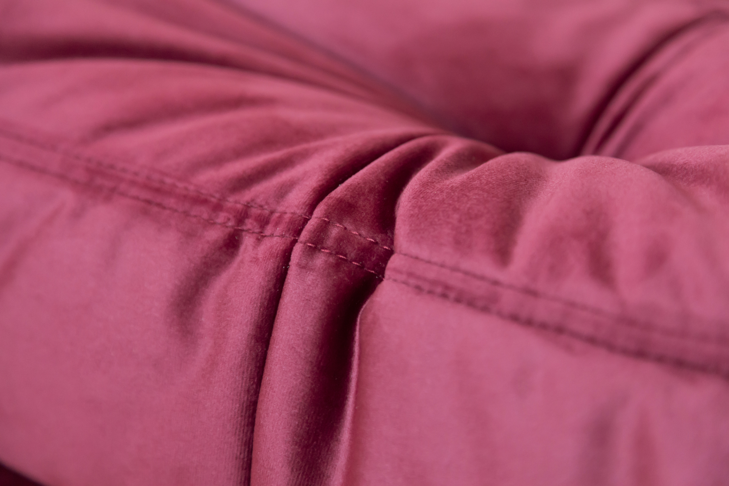 Togo Divano 3 posti Velluto Rosso Borgogna