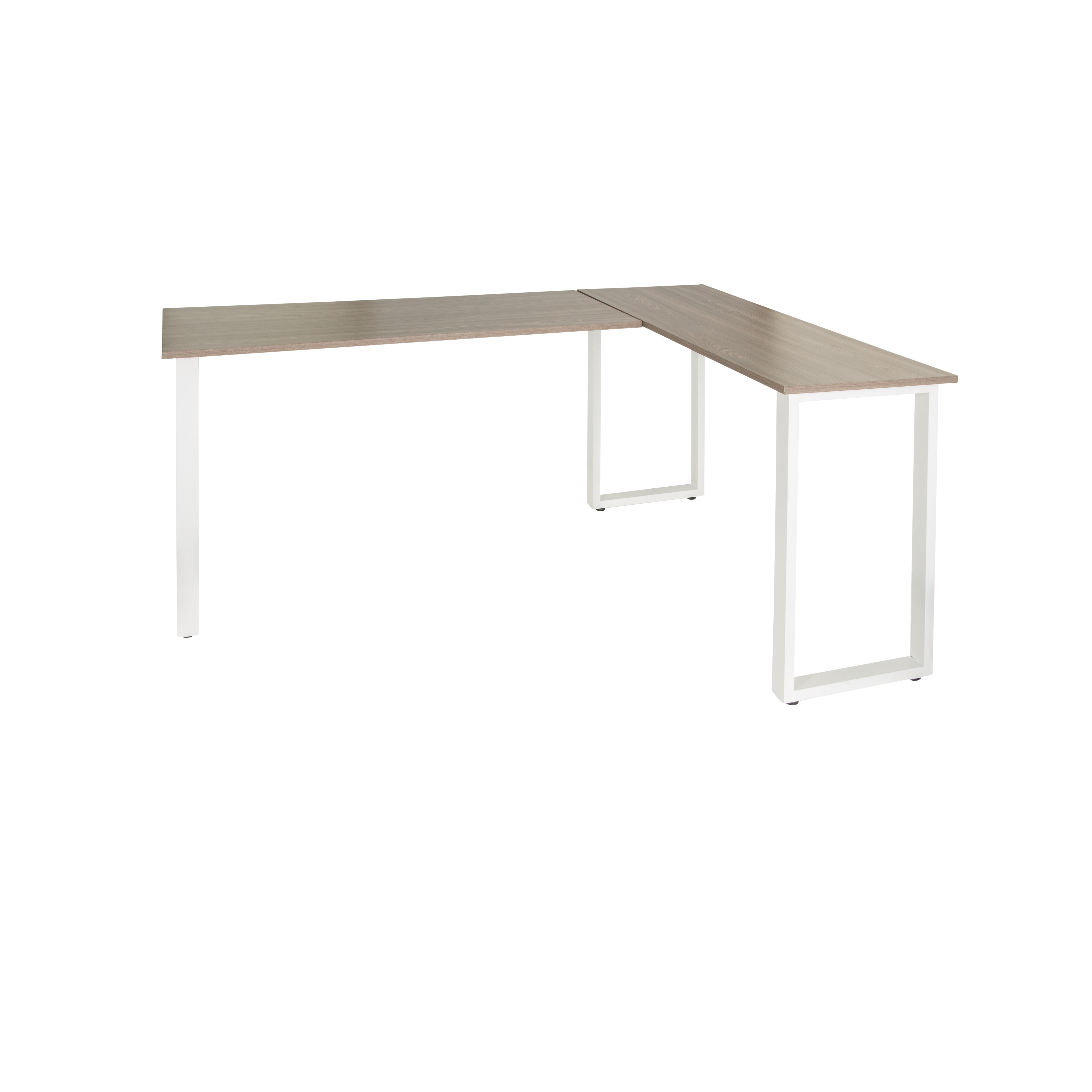 Corner desk wood decor grey white 165 x 120 cm