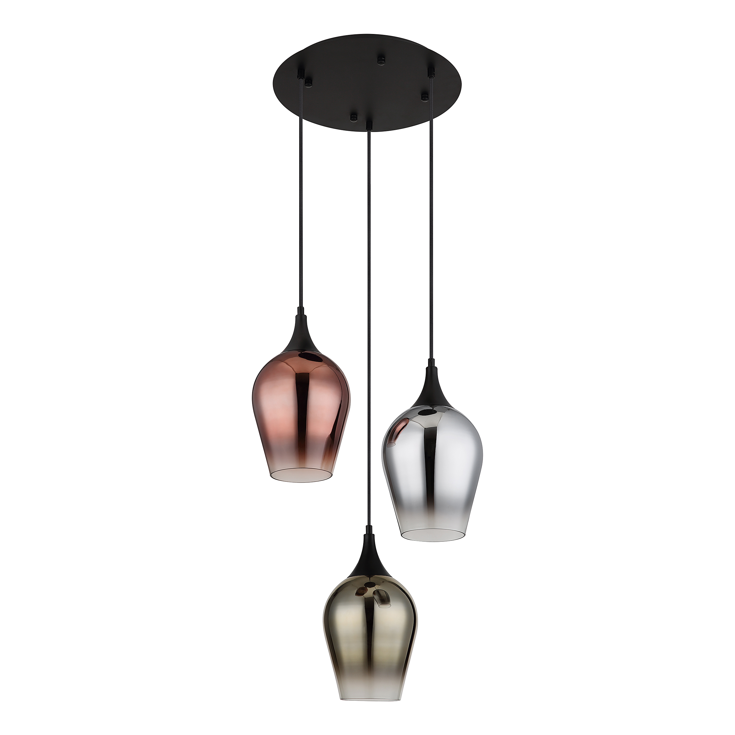 3-Light Pendant Light Lavus Type B Colored Glass Iron Colorful