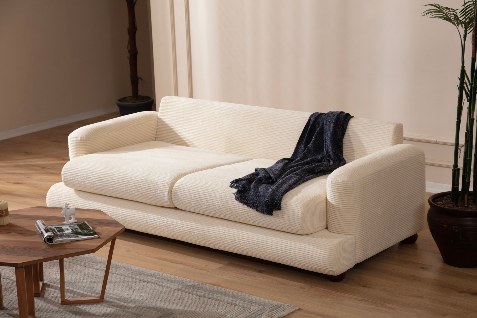 River 2-Sitzer Sofa Creme