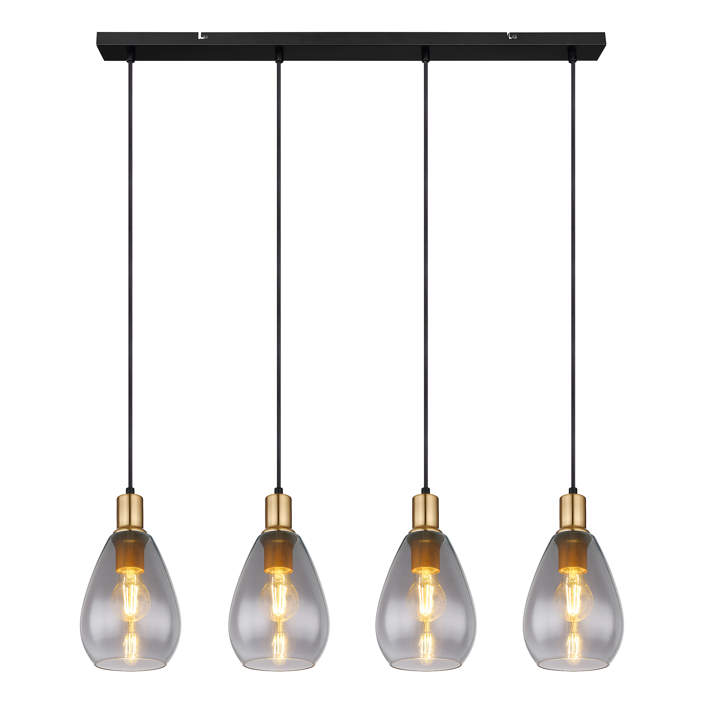 Fanni Type A Pendant Light Smoked Glass Iron Black