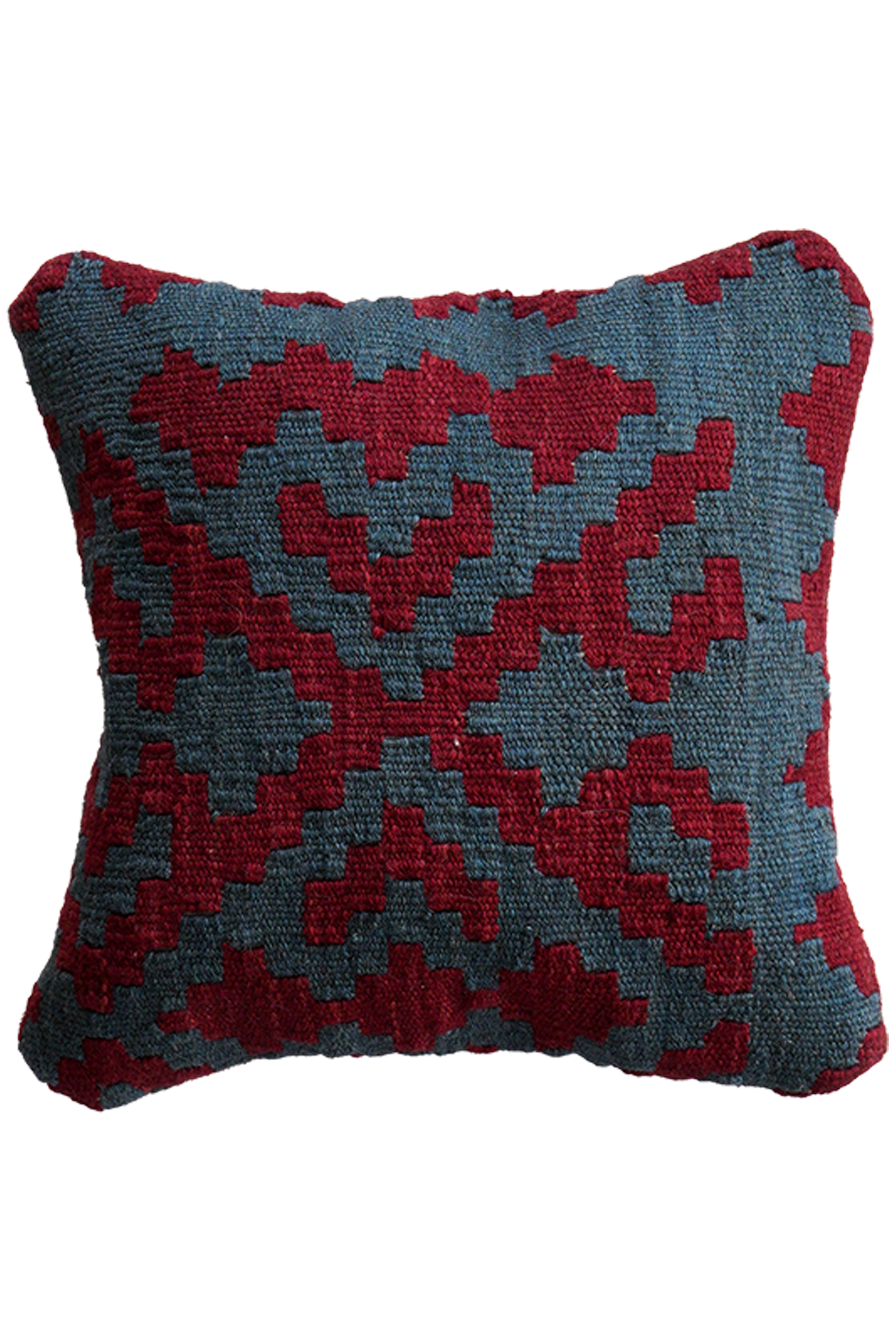 Kilim Kissenbezug Wolle Rot Blau