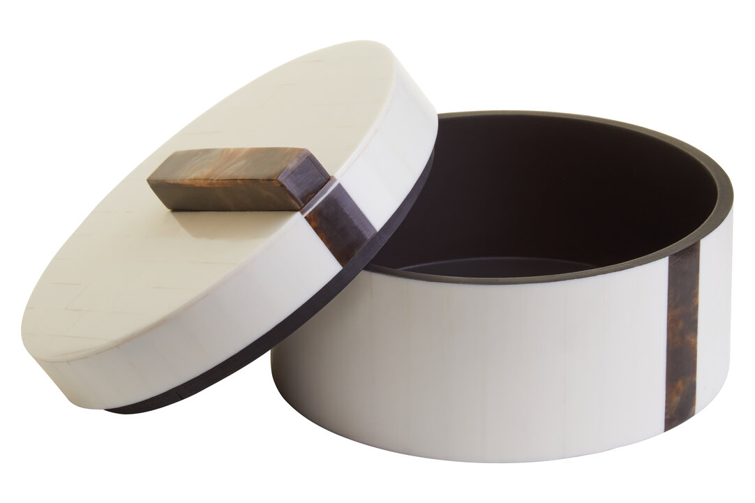 Decio Großer Box Runder Creme Braun