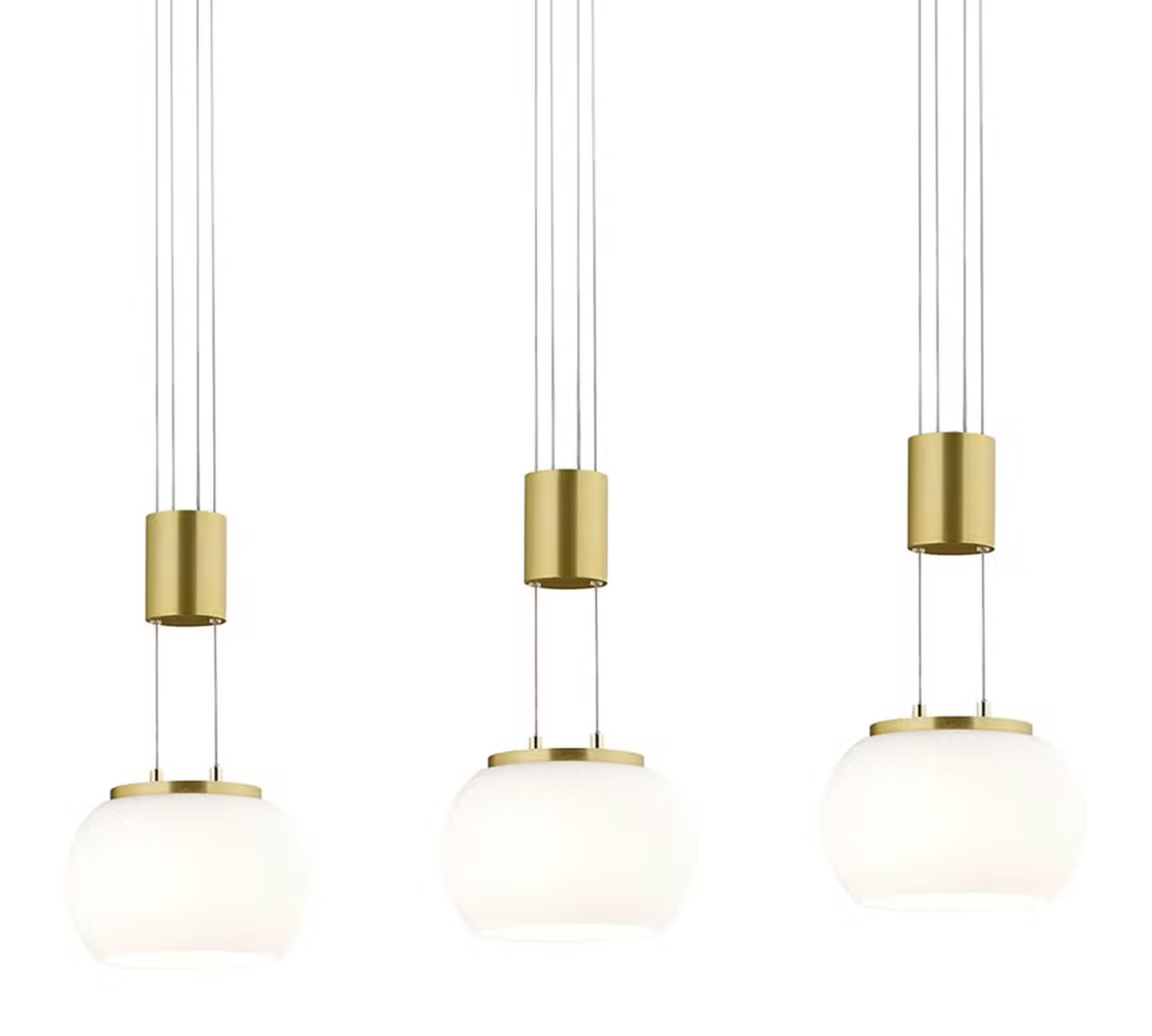 LED-Pendelleuchte 3-Flammig Opalglas Gold