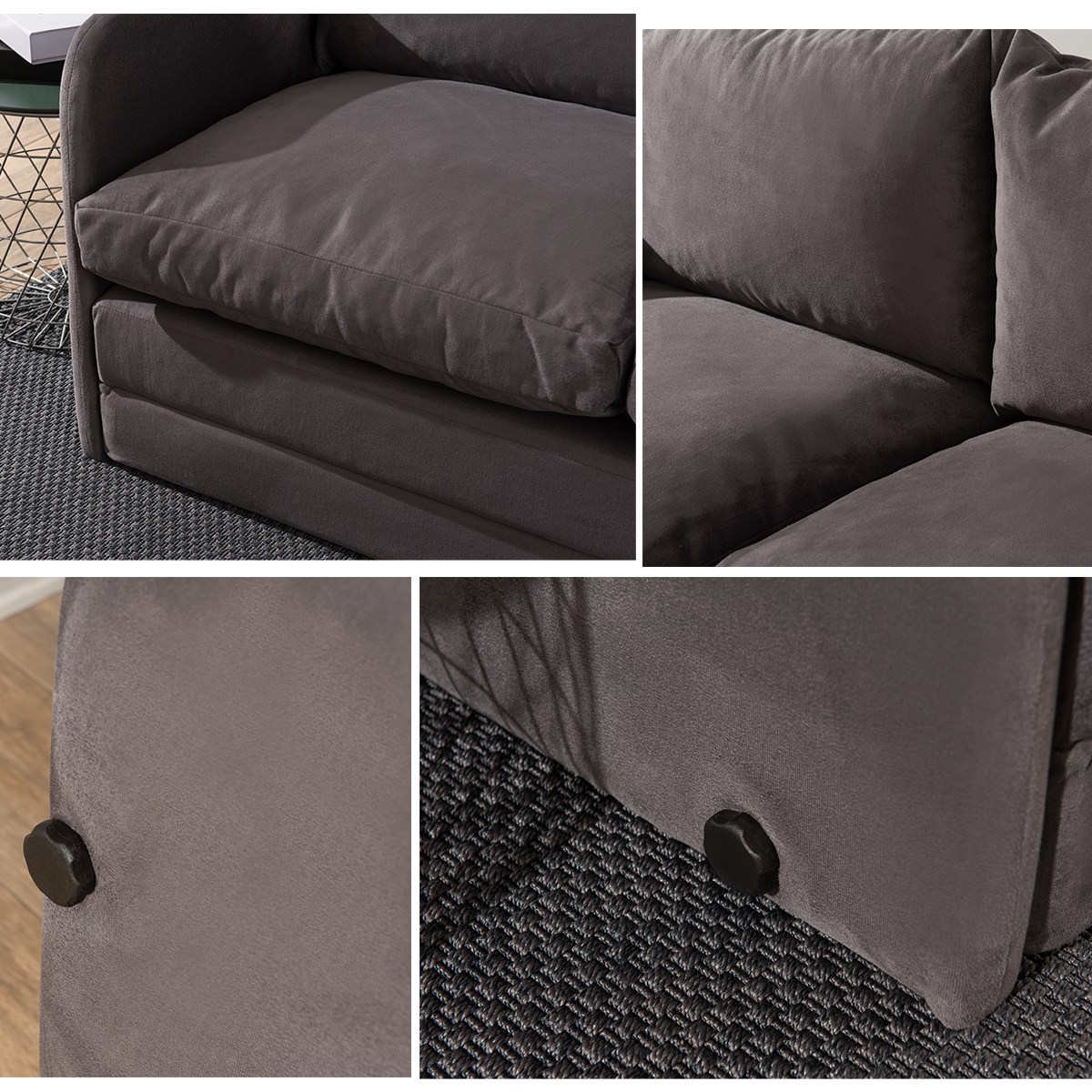 Saga Schlafsofa 2-Sitzer Grau