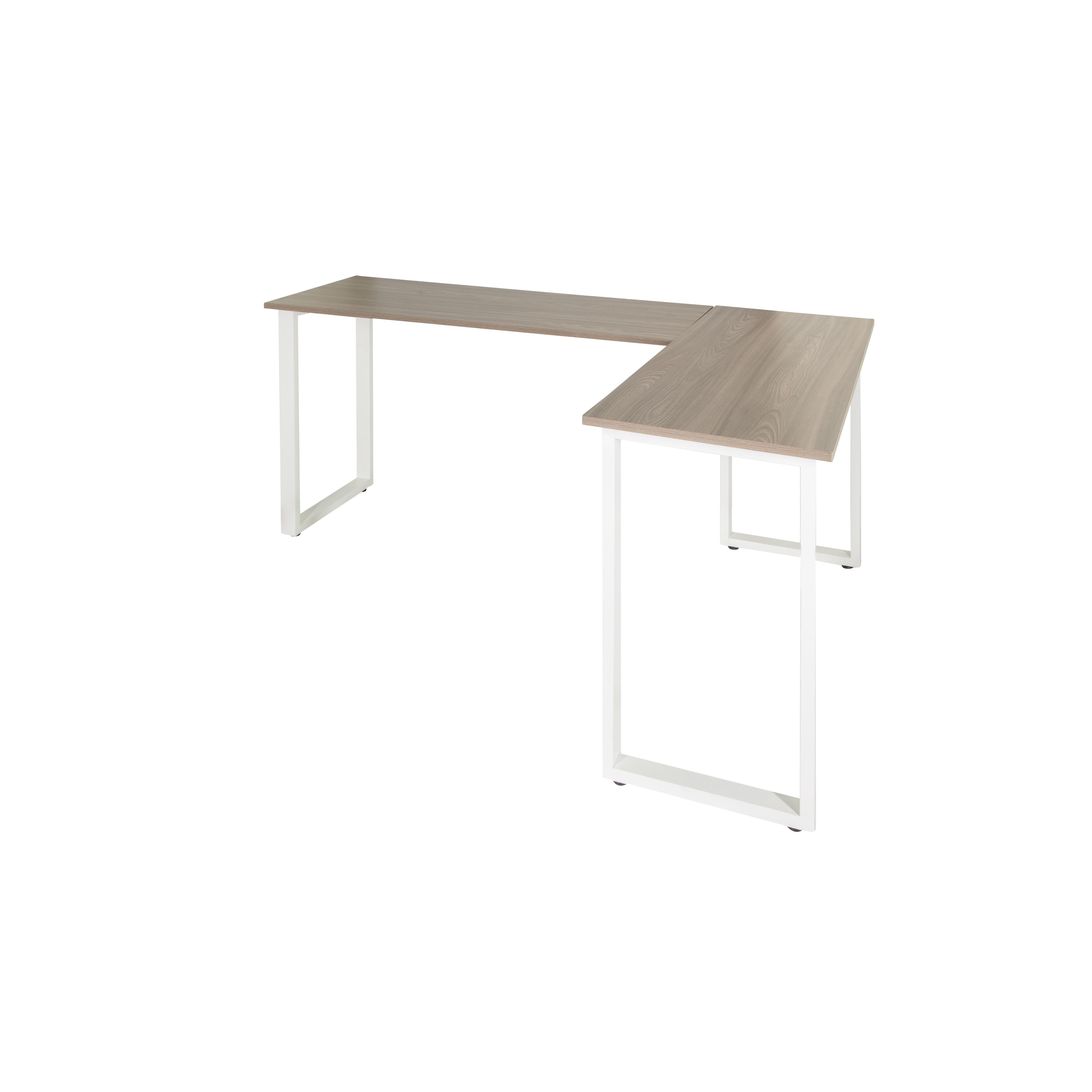 Corner desk wood decor grey white 165 x 120 cm