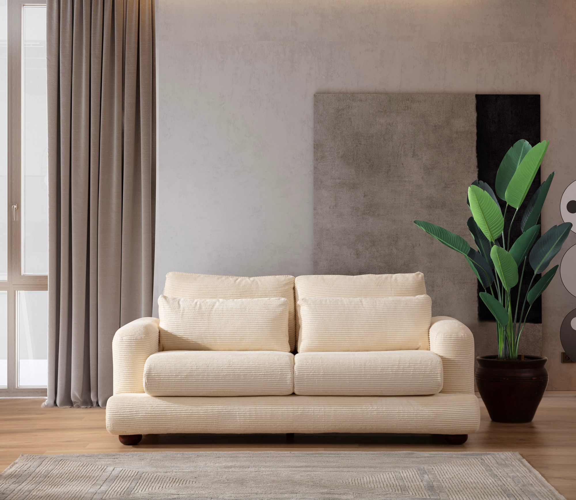 River 2-Sitzer Sofa Creme