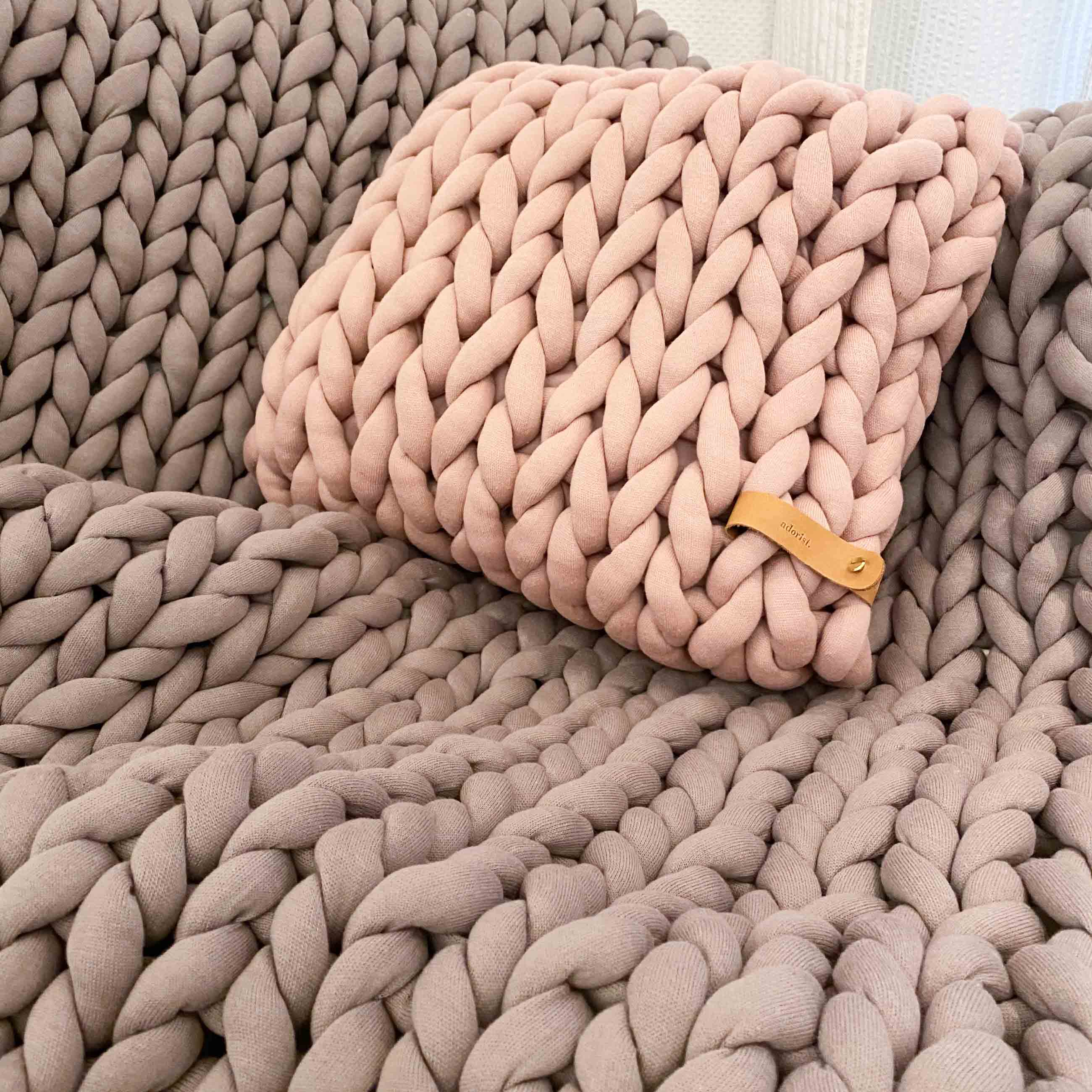 Pillow Cotton Chunky Knit Mauve