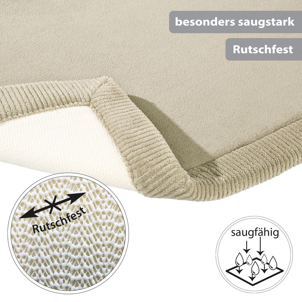 Rutschfeste Microfaser Badematte mit Memory Foam Sand