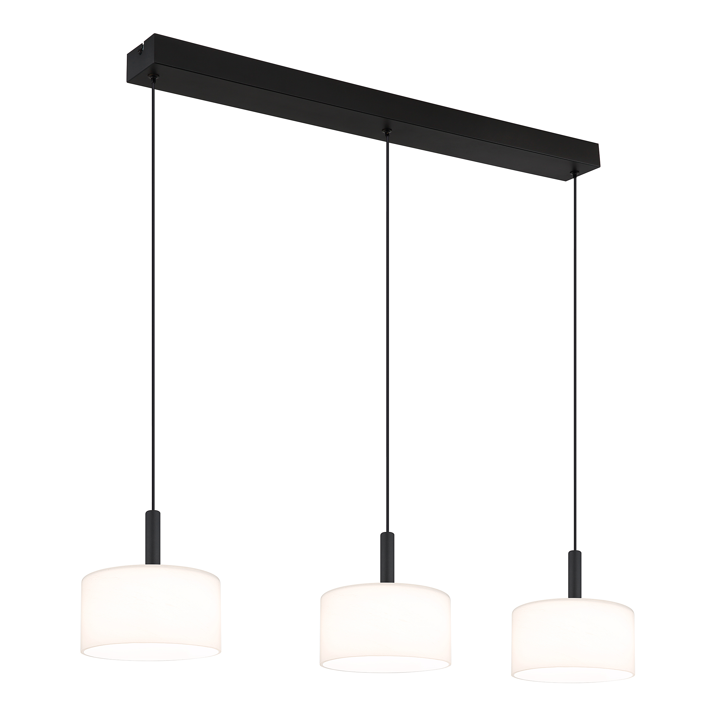 Trenton LED-Pendelleuchte Opalglas Schwarz