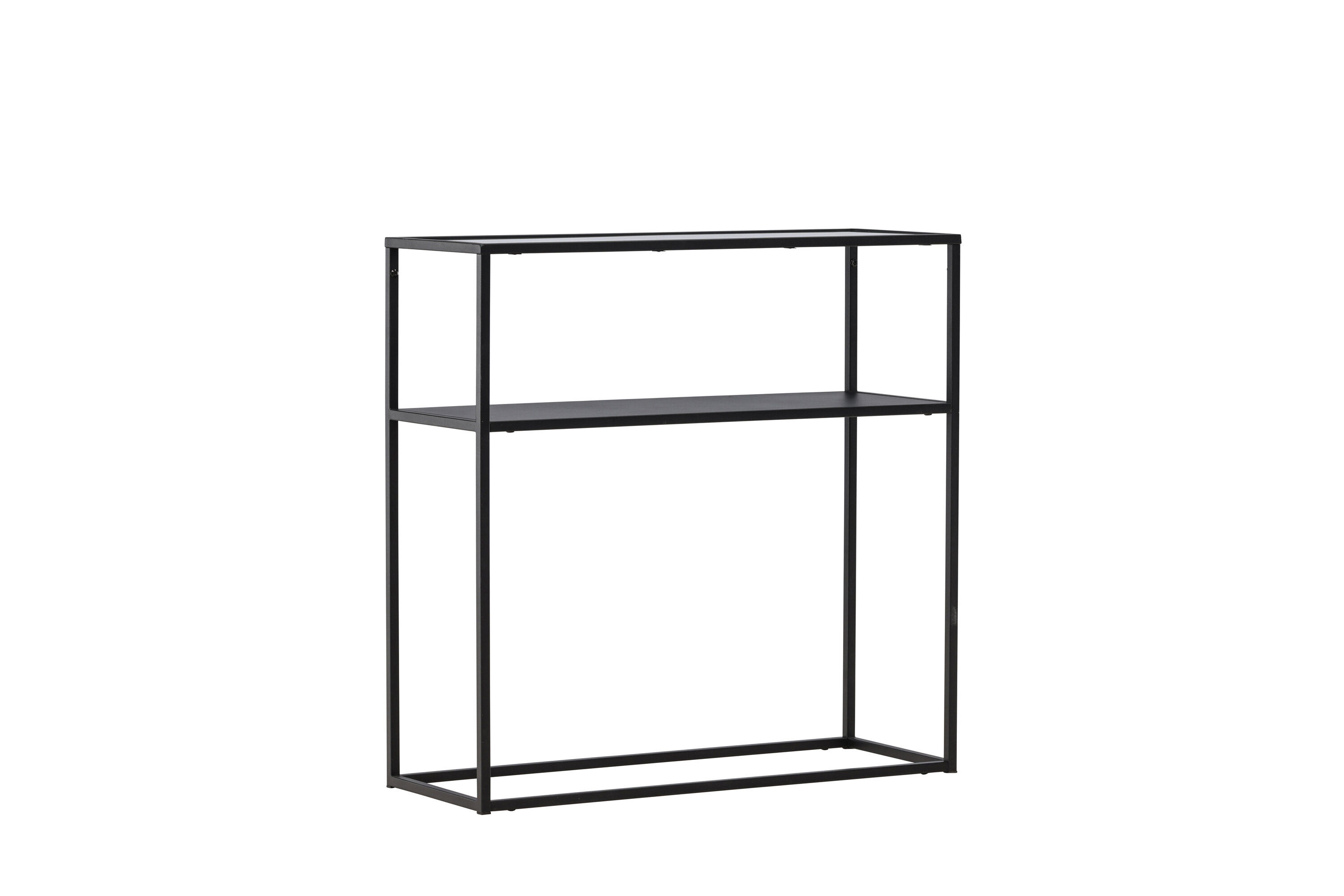 Bogóta Beistelltisch Stahl Glas Schwarz