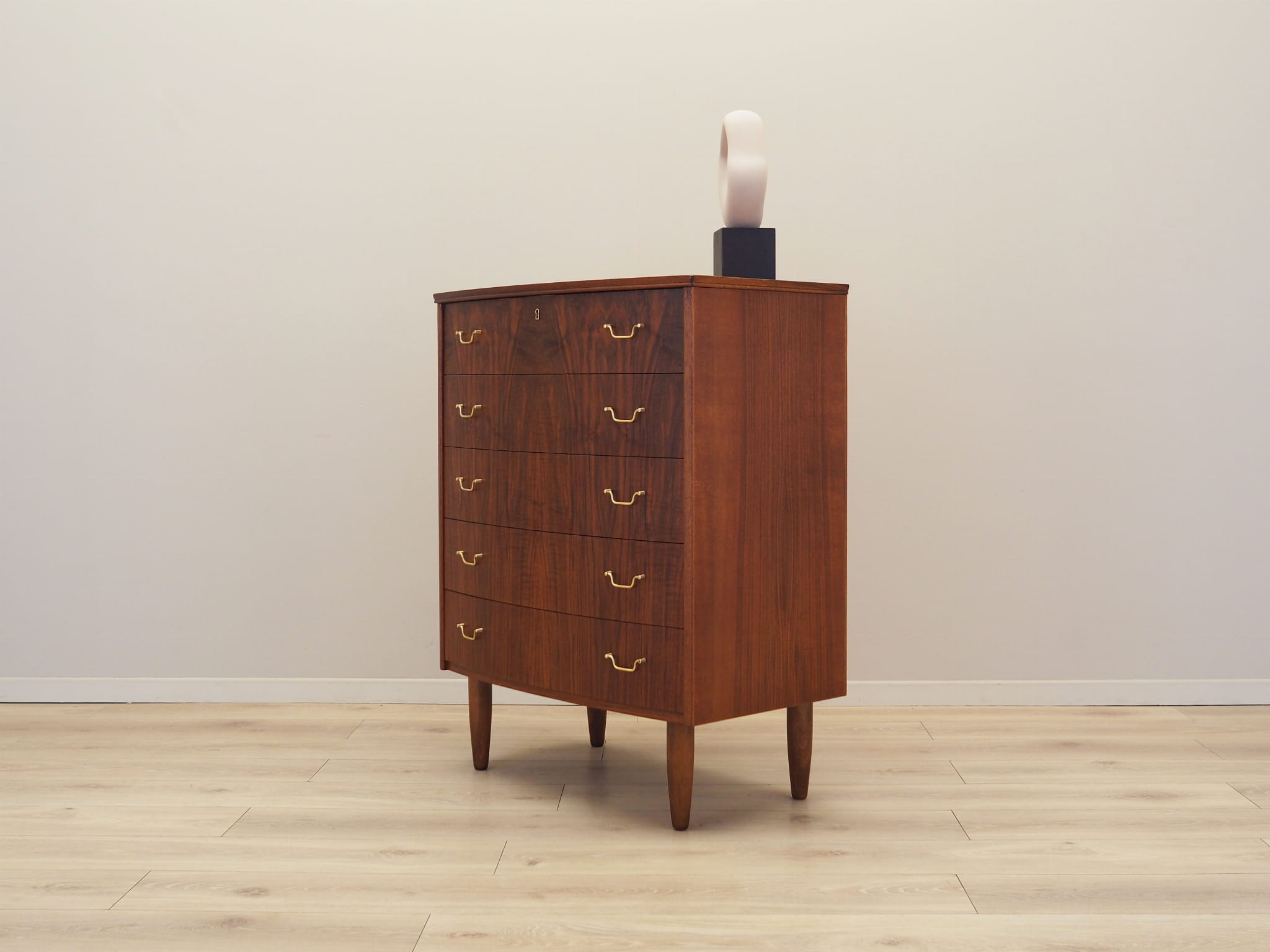 Vintage chest of drawers walnut wood brown 1970s