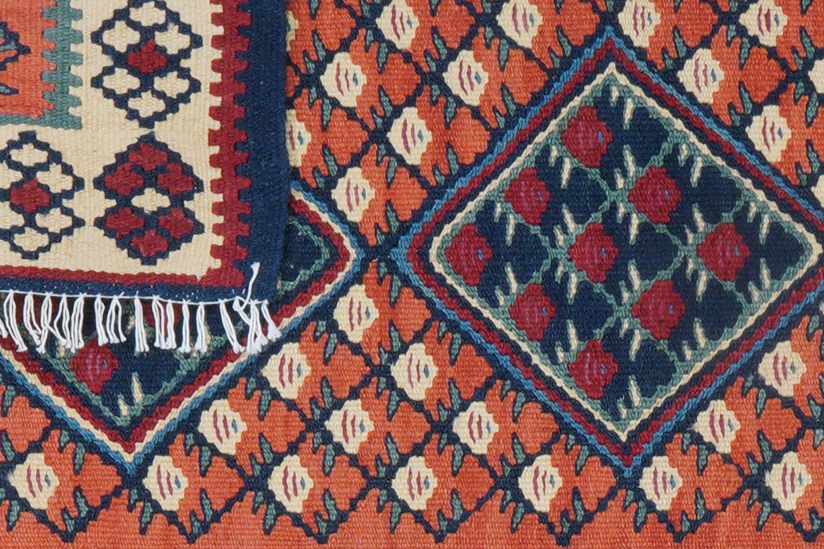 Kilim Senneh Teppich Braun