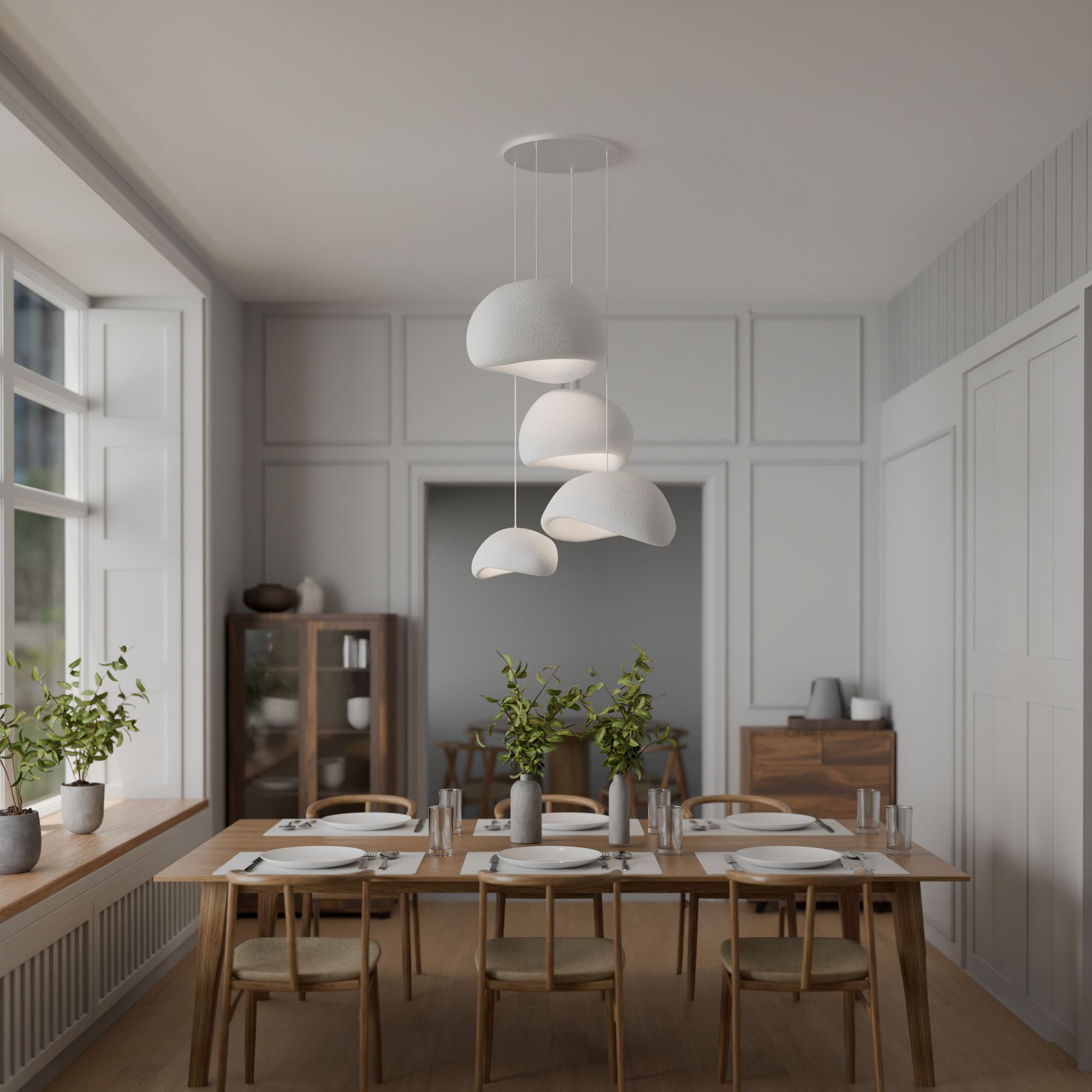 4-Flammig Wabi Sabi Sabi Glows Pendelleuchte Weiß