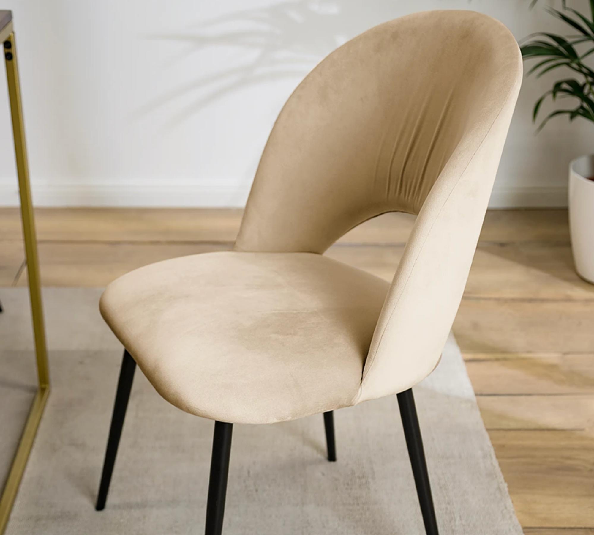 Polsterstuhl Samt Creme