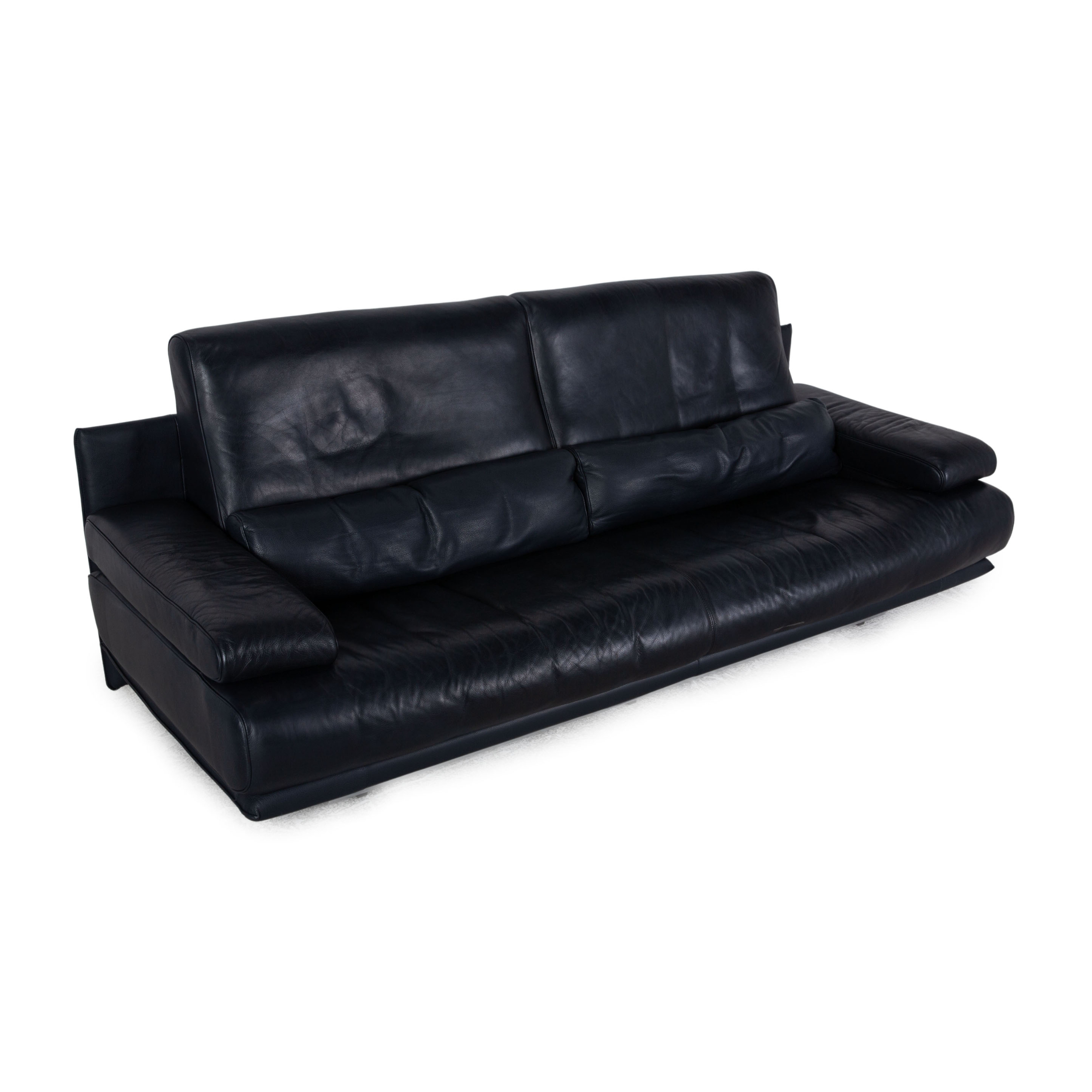 6500 Sofa 3-Sitzer mit Funktion Leder Dunkelblau