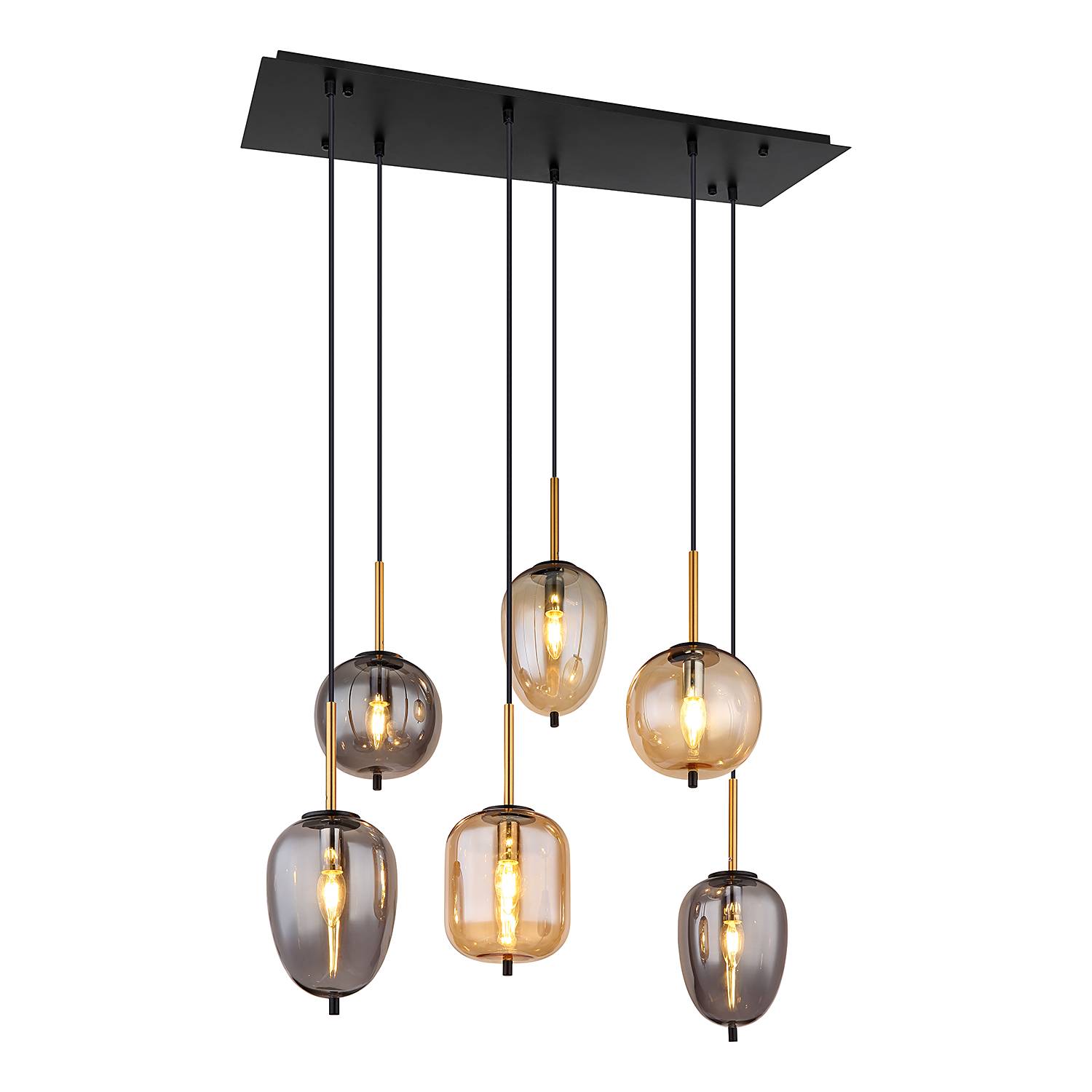 Pendelleuchte Blacky Typ B Farbglas Schwarz