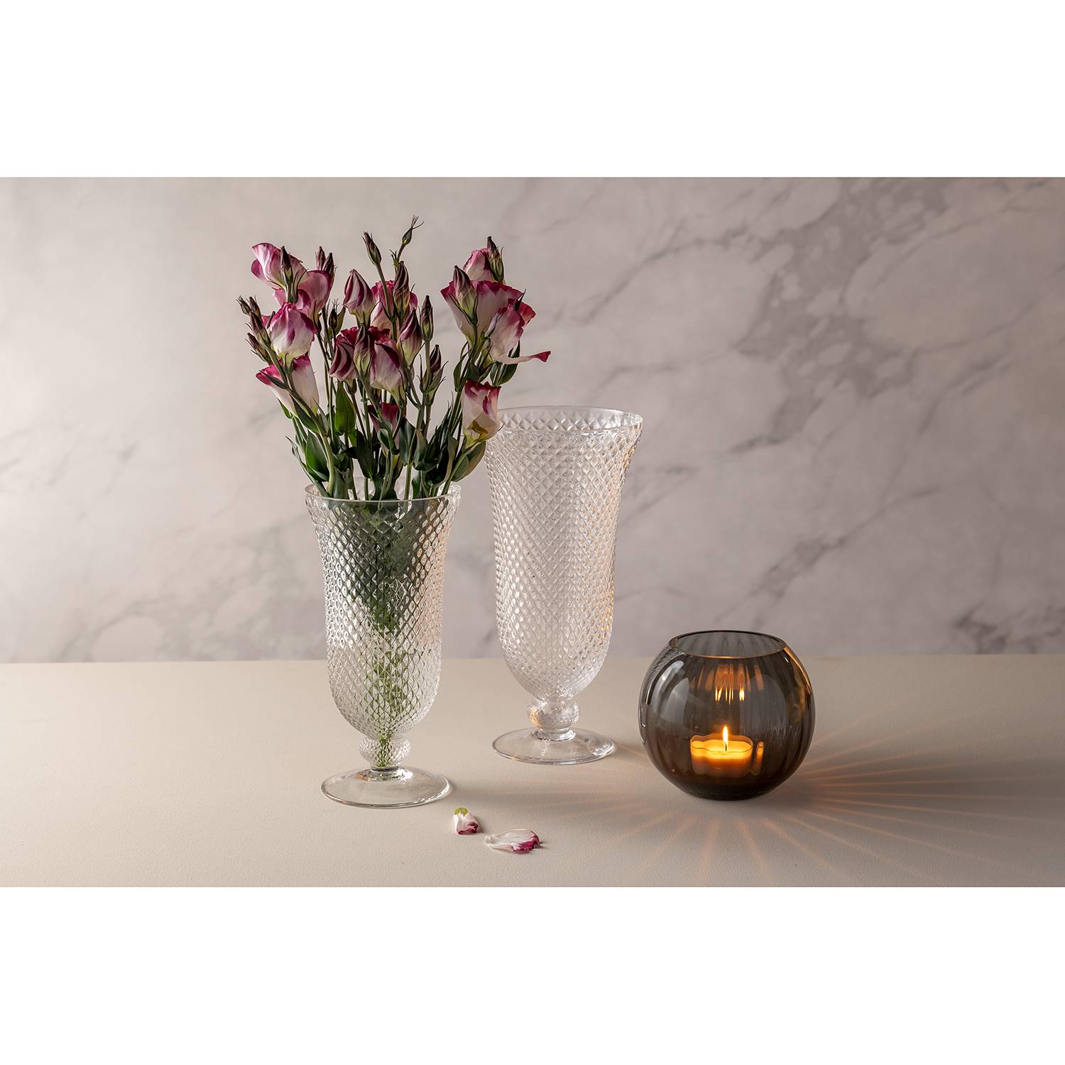 Kugelvase Poesia Kristallglas Grau Ø 15cm