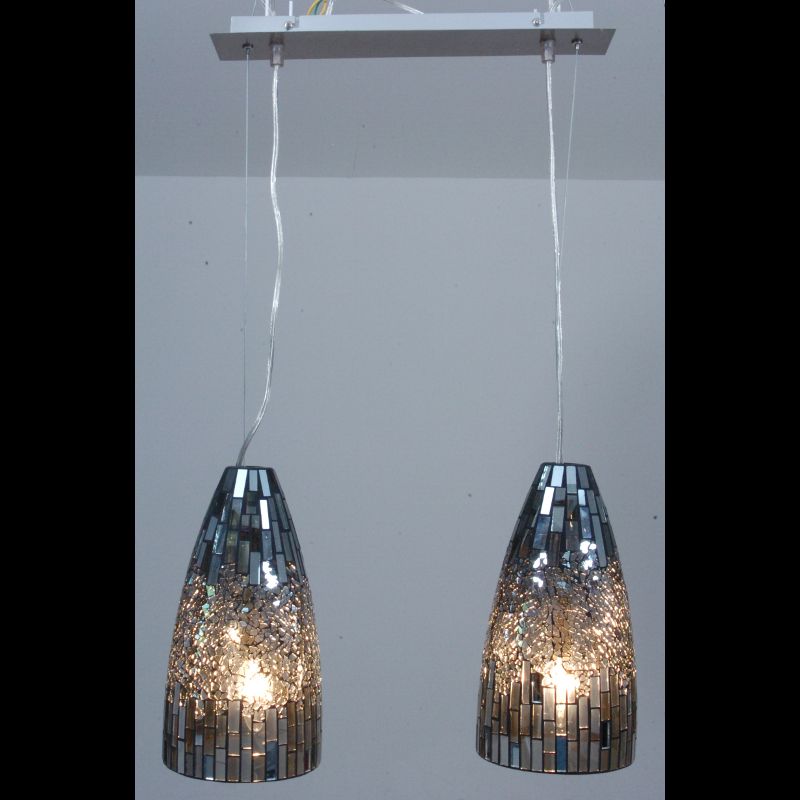 Glas-Pendelleuchte Metall Schwarz
