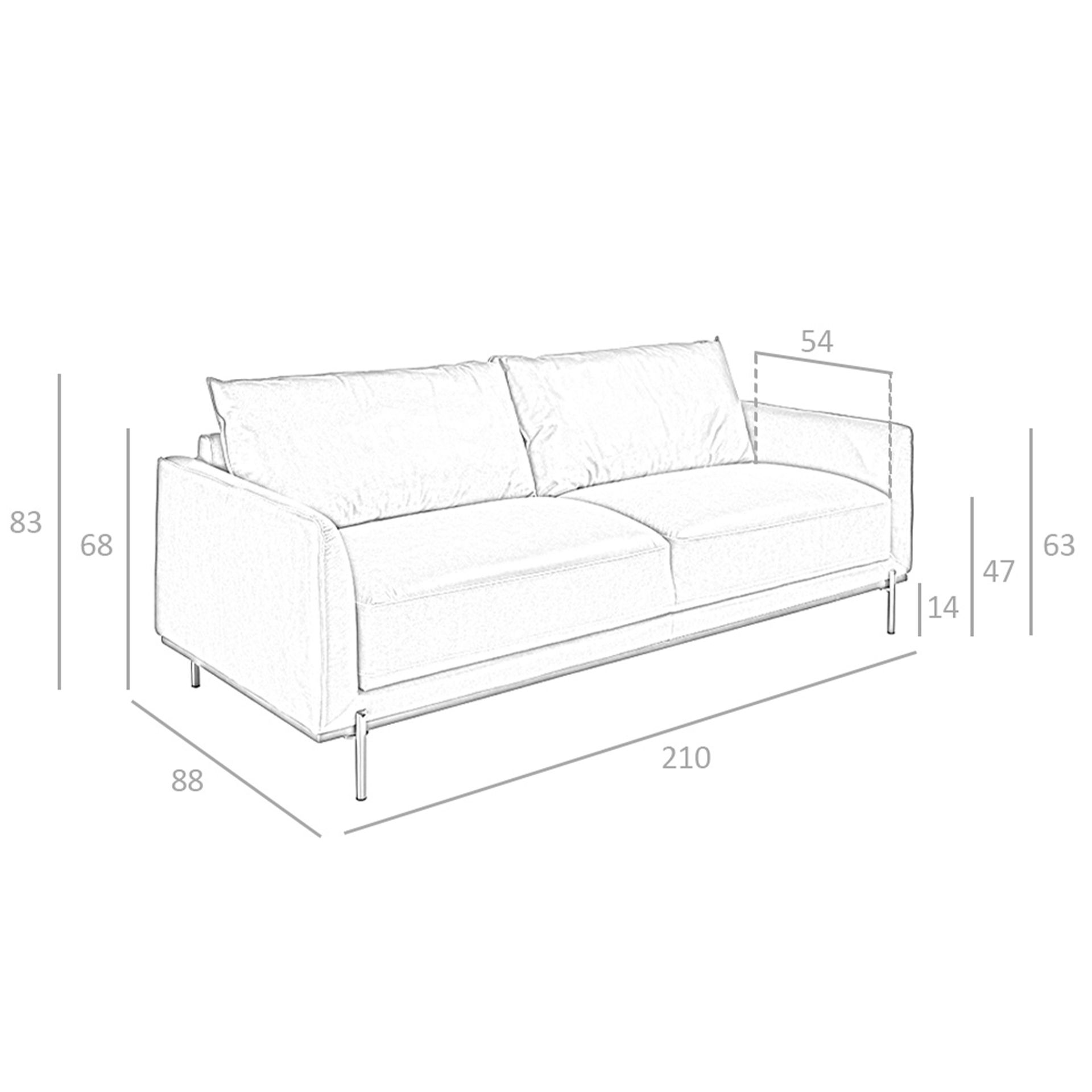 3-Sitzer Sofa in braunem Leder 6130