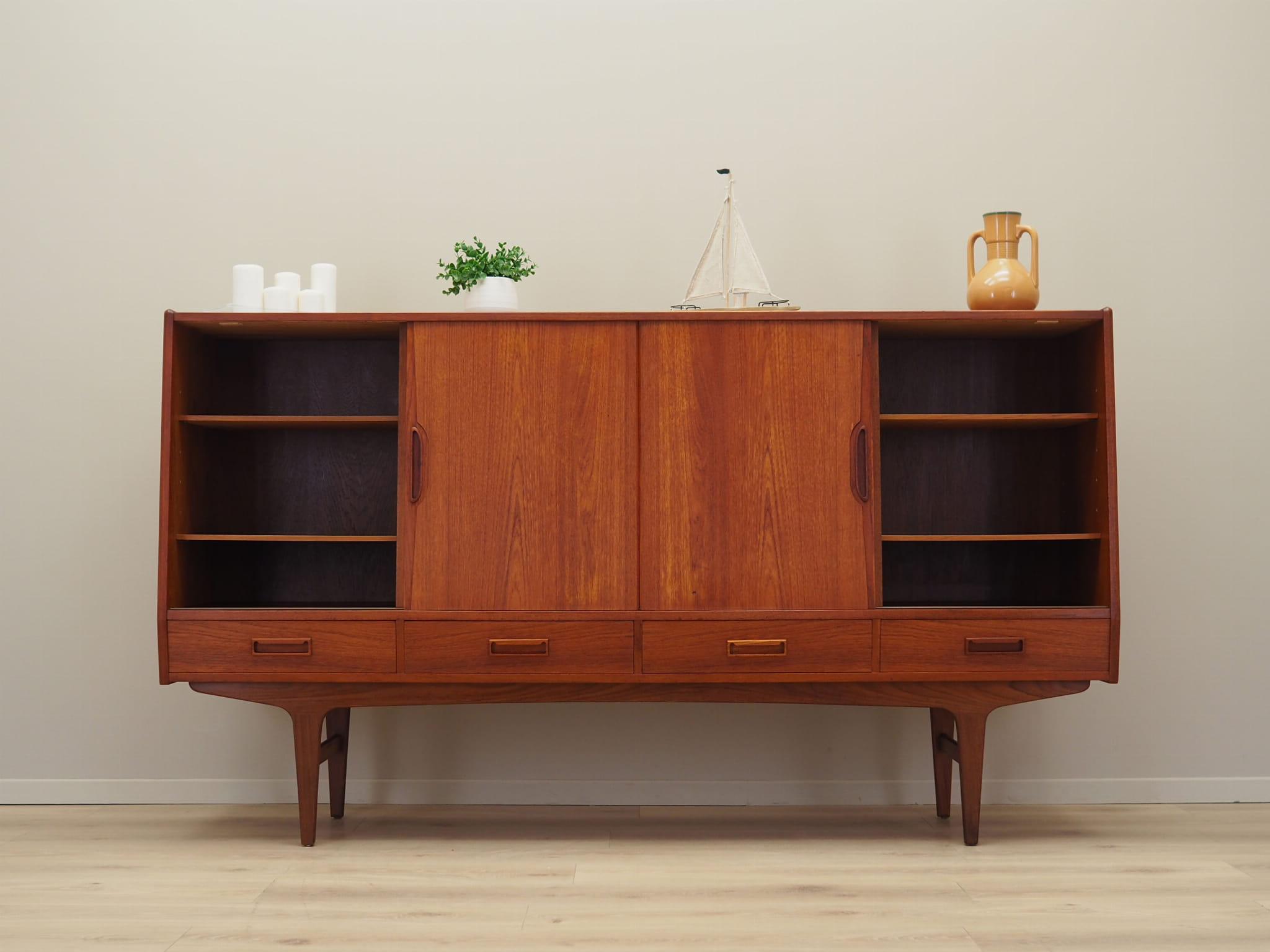 Highboard Holz Braun 1960er Jahre