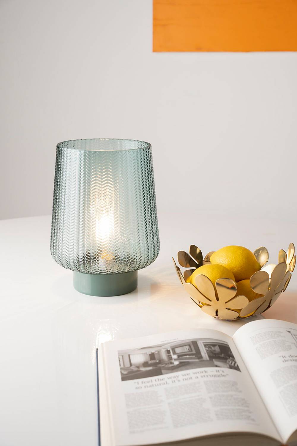 Glamour Typ B Tischleuchte Aluminium Farbglas 1-flammig