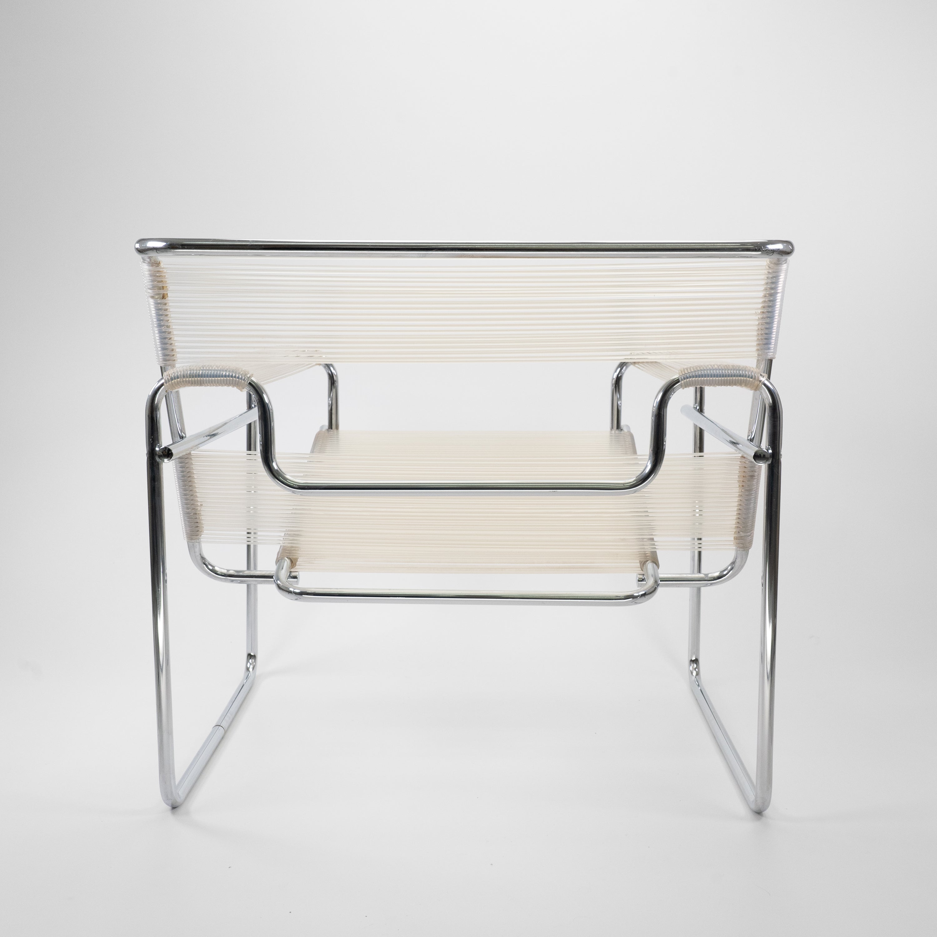 Wassily Chair Chrom Spaghetti-Bespannung Transparent 