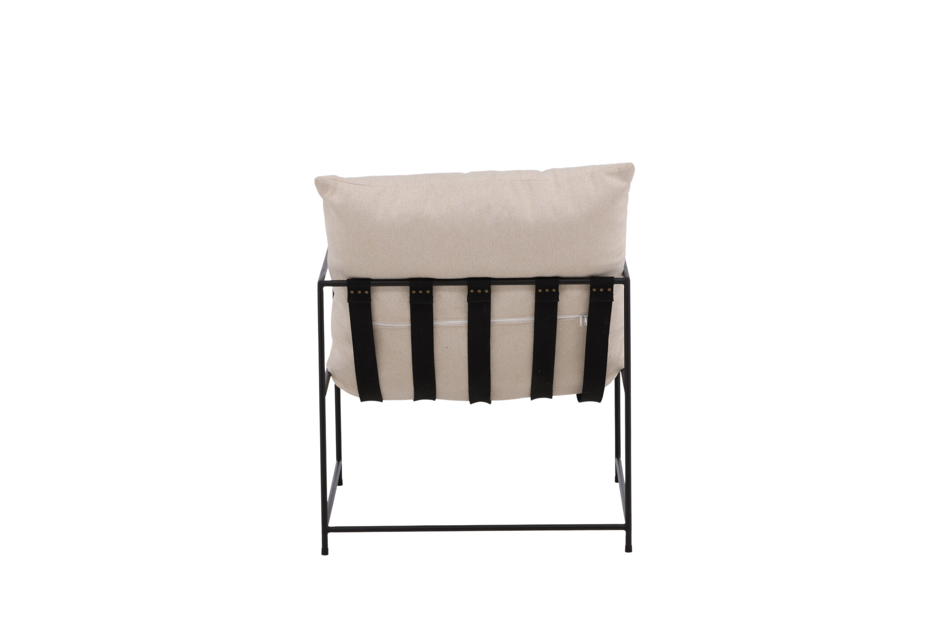 Sedalia Einzelsitzsofa Leinenstoff Beige Schwarz