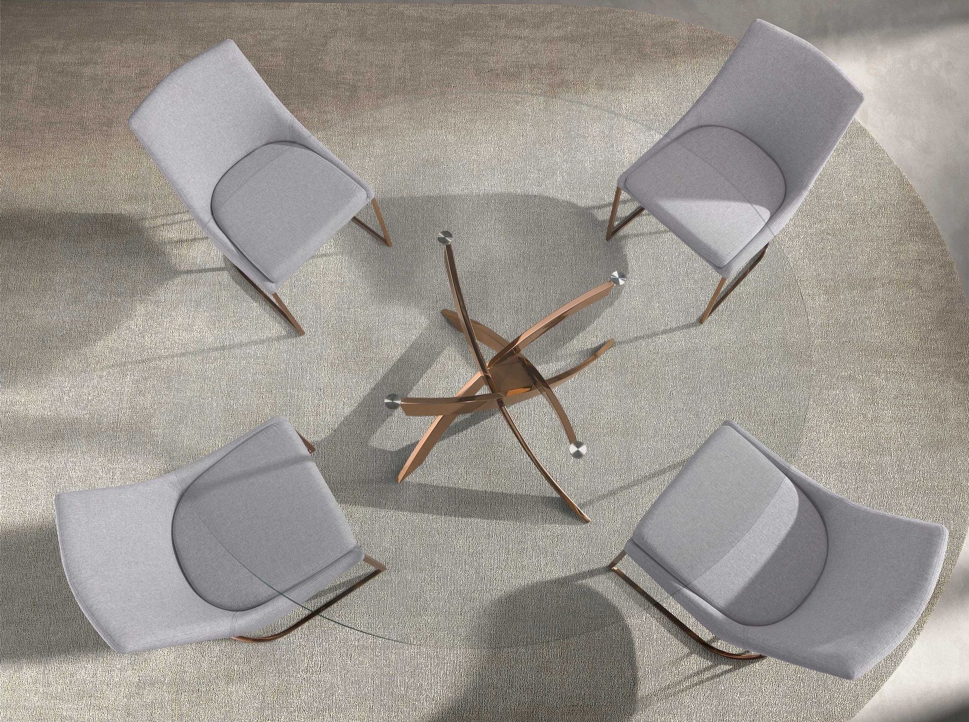 Runder Esstisch Glas Stahl Rosa Ø 100cm