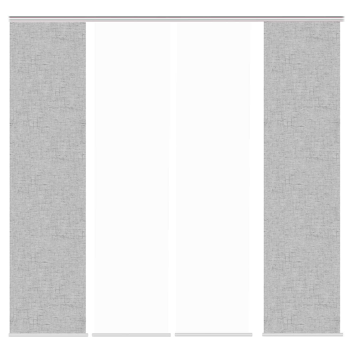 Schiebevorhang Pive Webstoff Silber 60 x 245 cm 4er Set