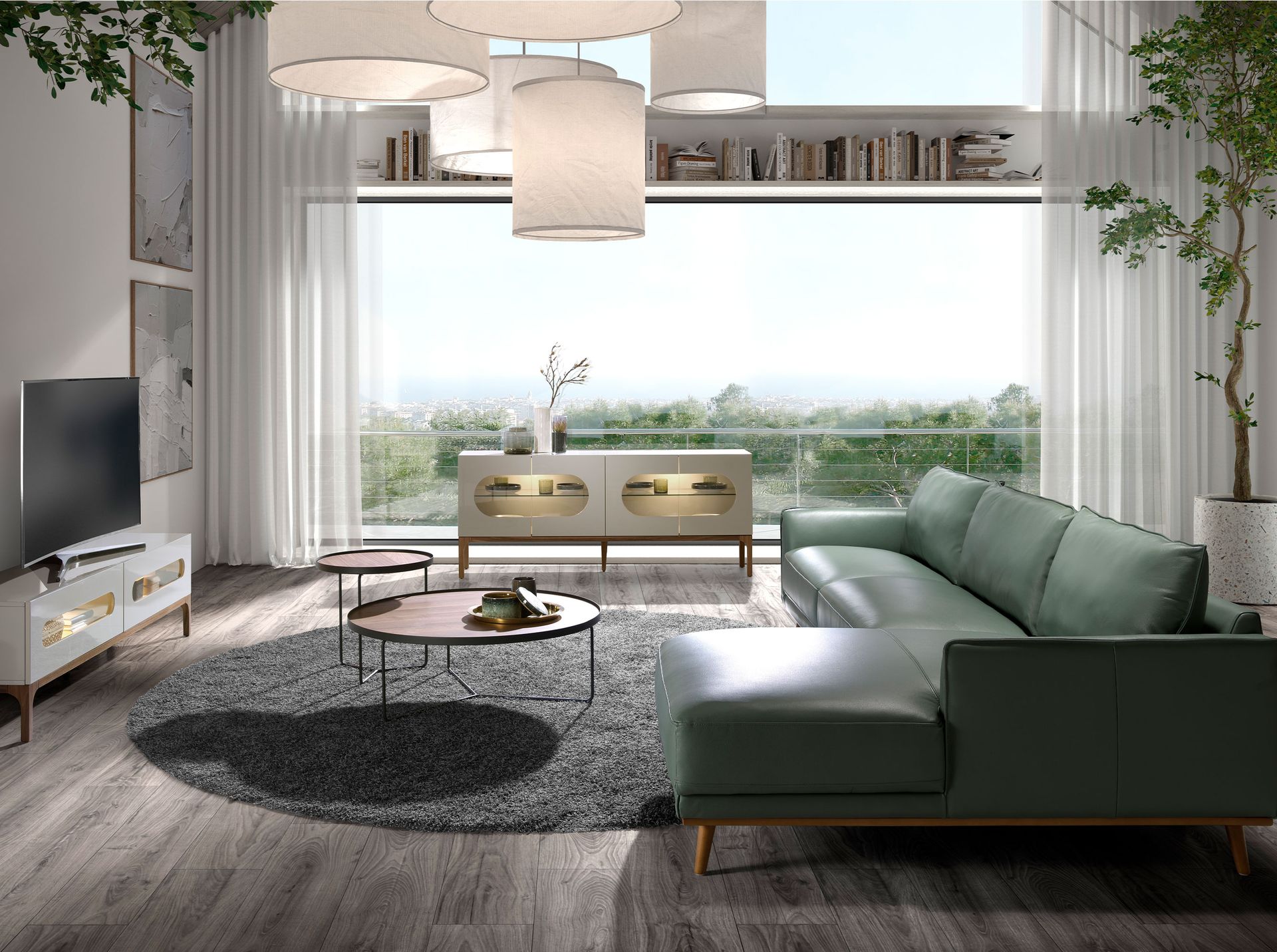 Round coffee table Brown Ø 100cm