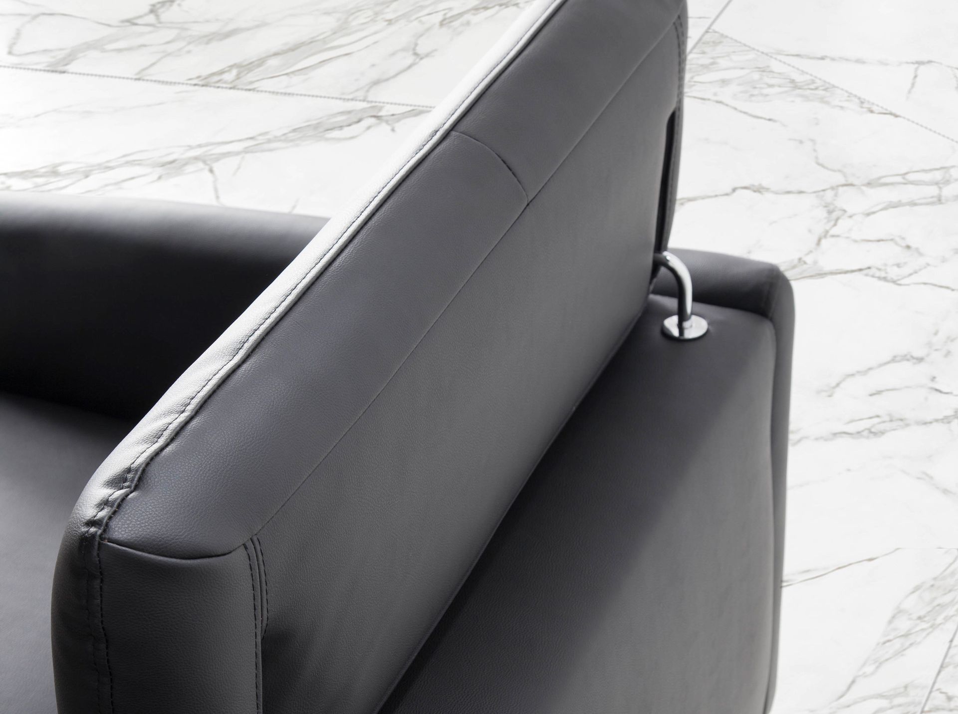 Sofa 3-Sitzer Leder Schwarz