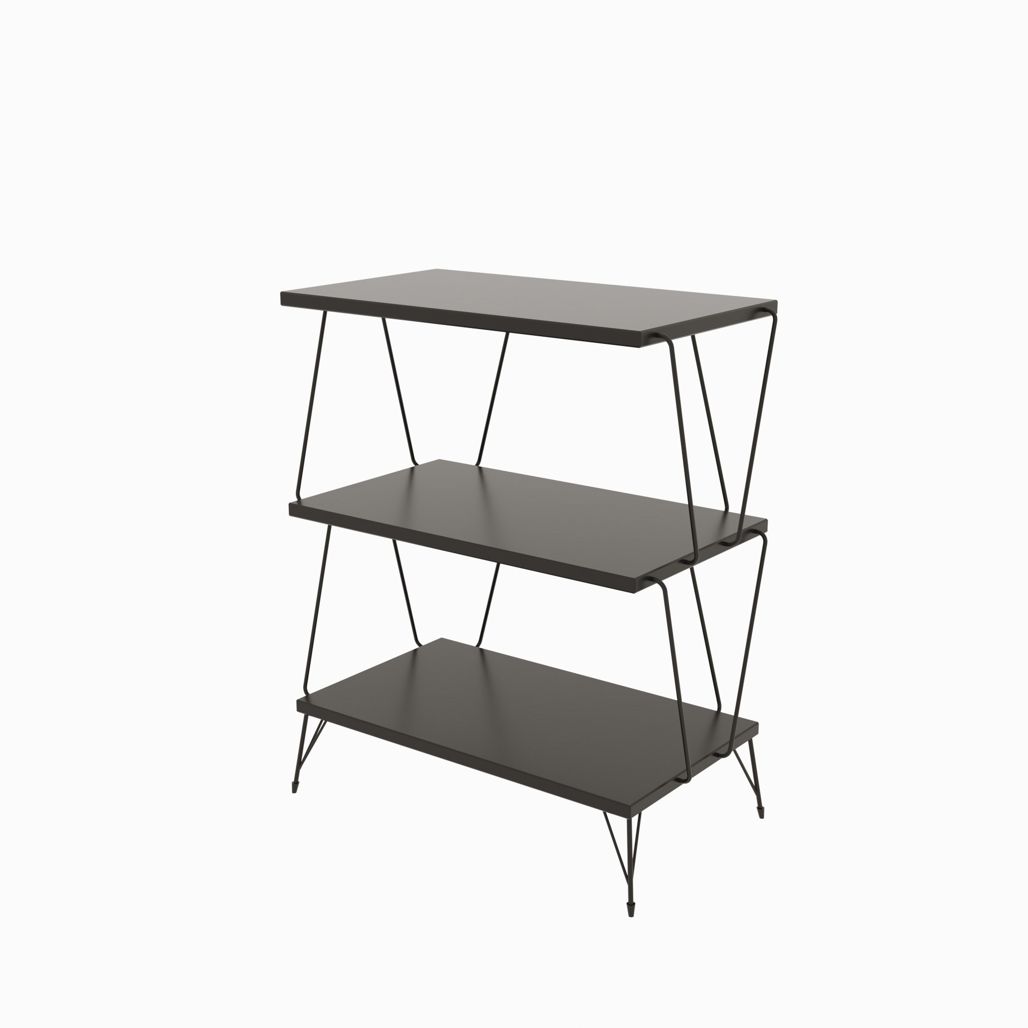 Lazandos Side Table Wood Veneer Anthracite