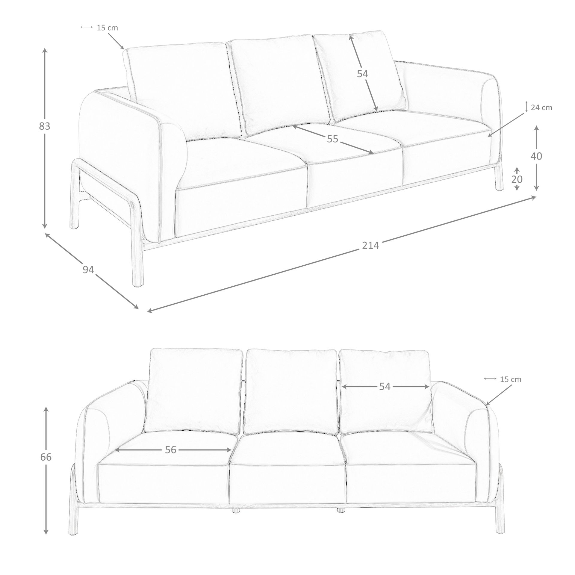 Sofa 6257 2-Sitzer Leder Braun