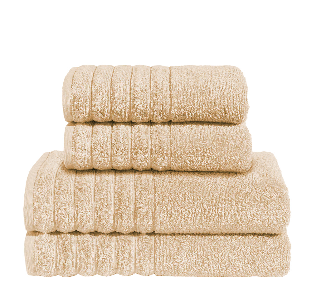 4-tlg. Handtuch-Set aus Baumwolle Beige Öko-Tex Standard