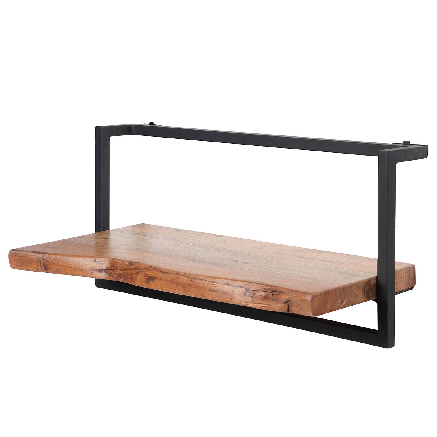 Kaawo I Wall Shelf Acacia Metal Black