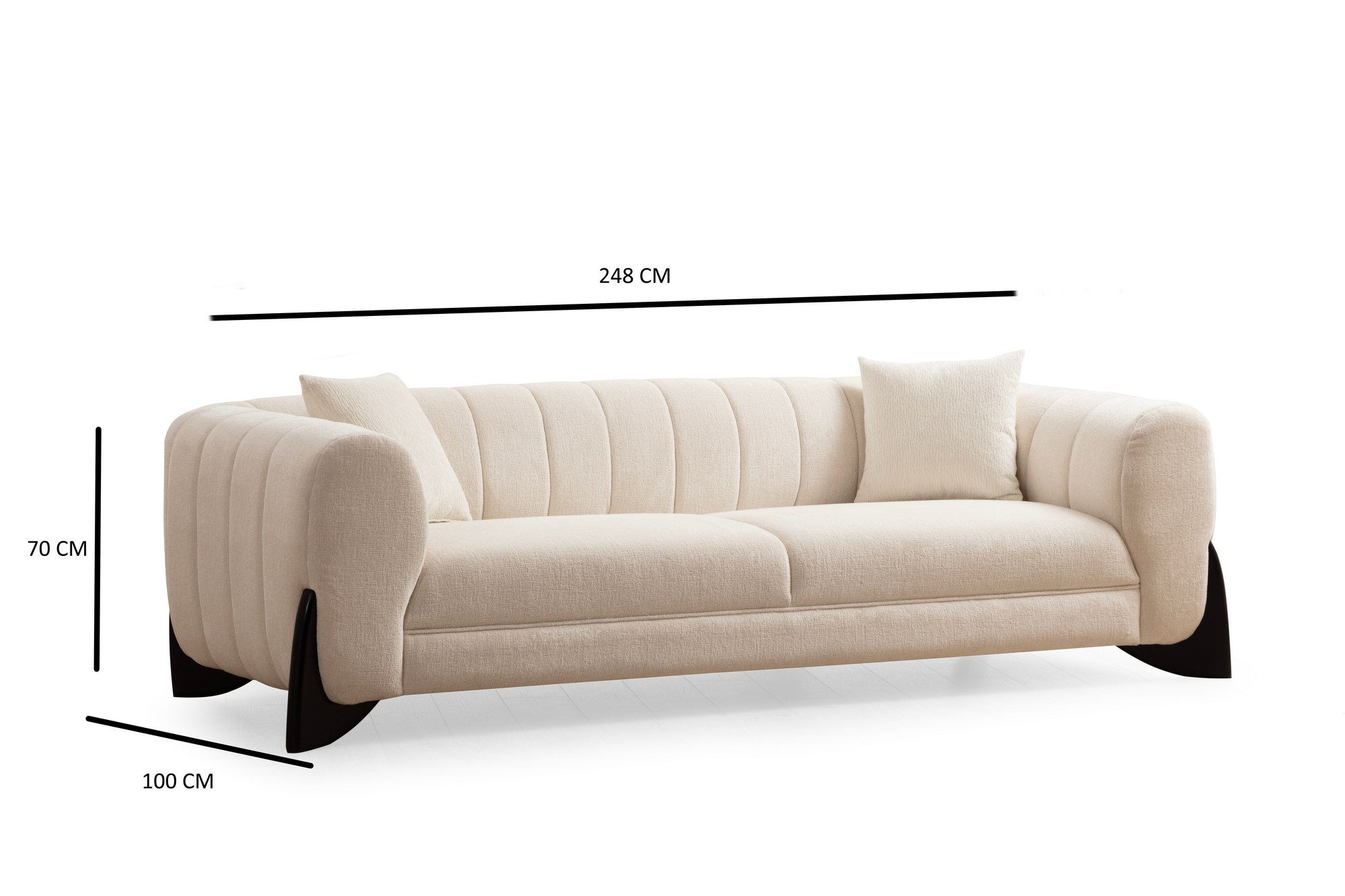 Sandreo 3-Sitzer Sofa Weiß