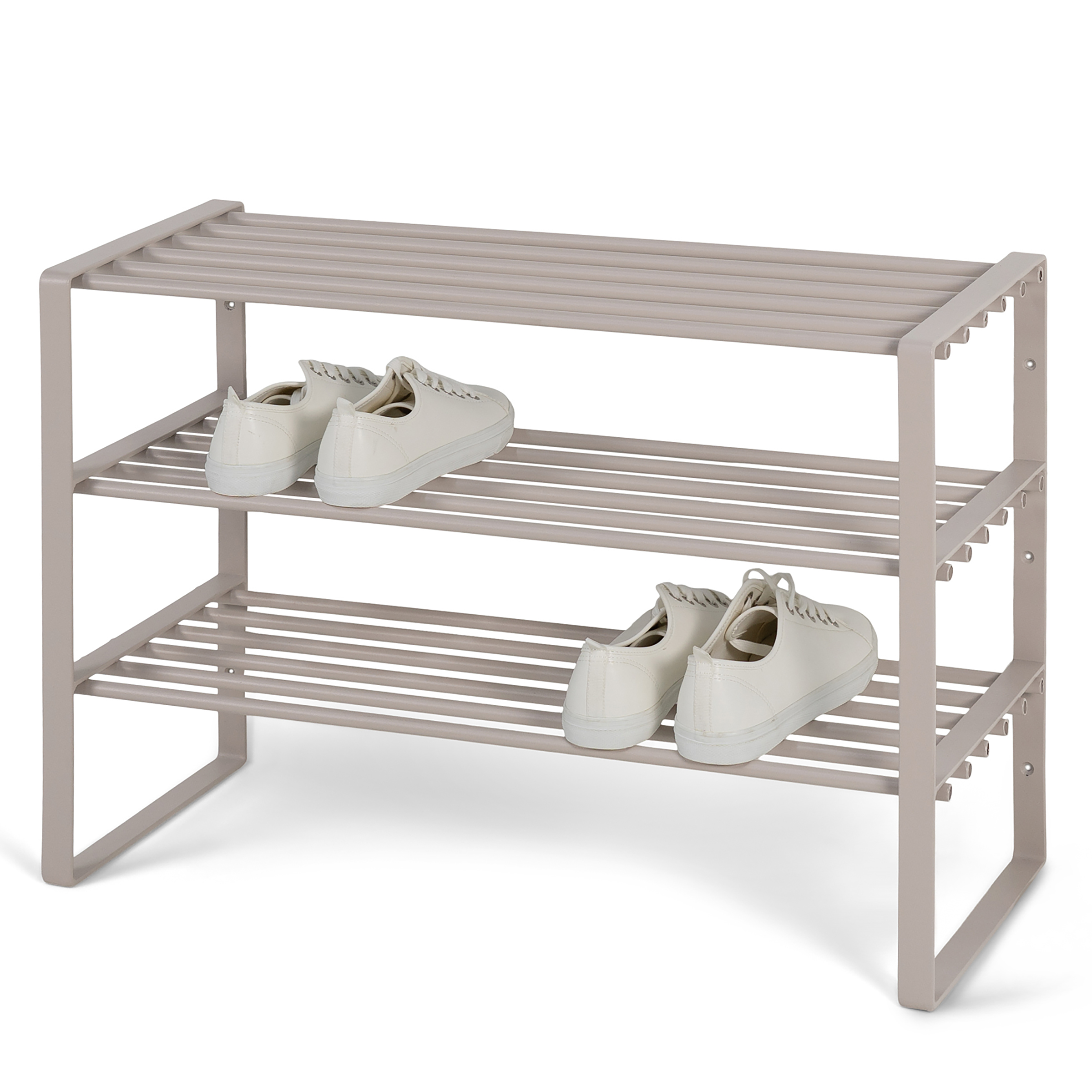 Shoe rack Welbeck with 3 shelves metal cashmere