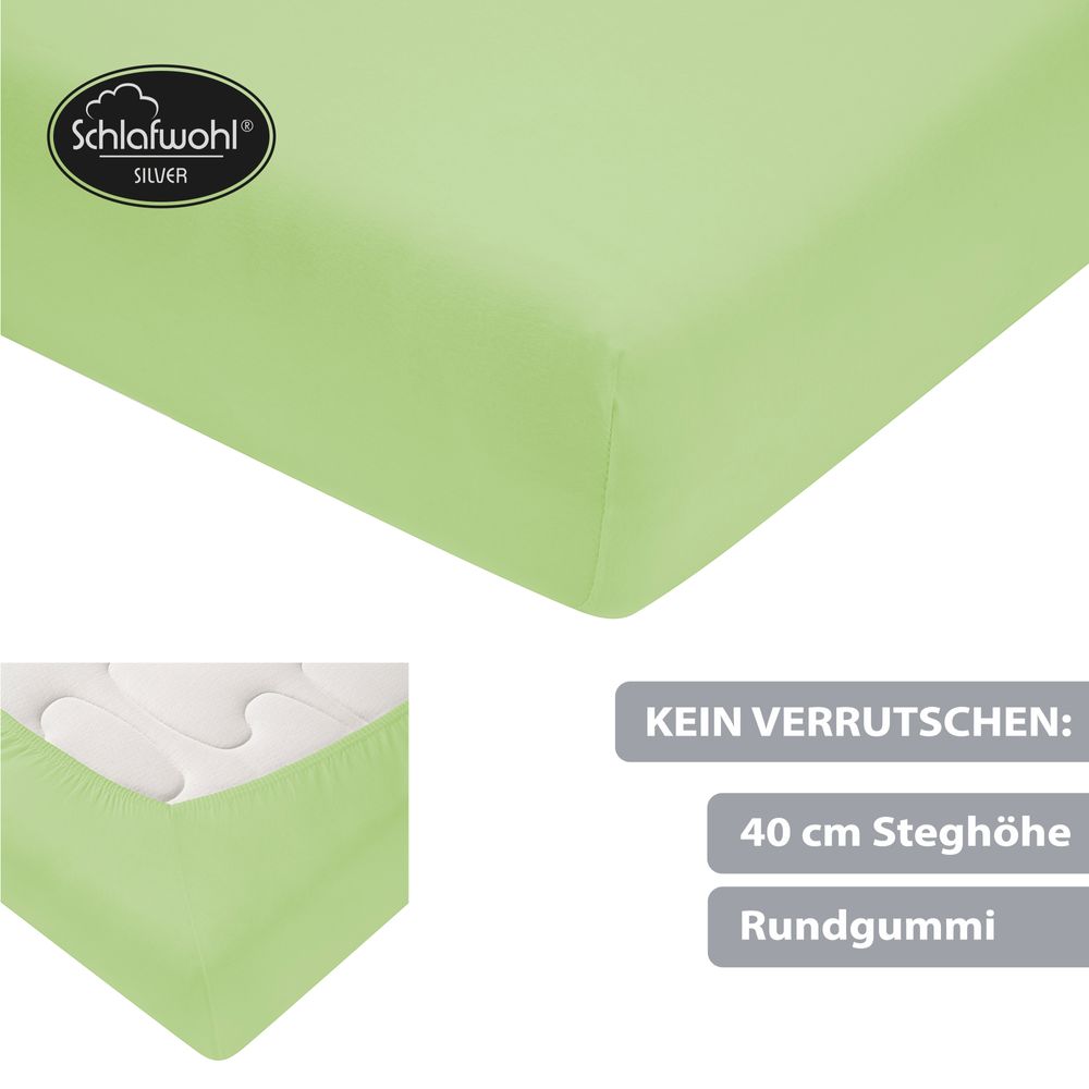 Spannleintuch für Boxspringbett aus Baumwolle Kiwi