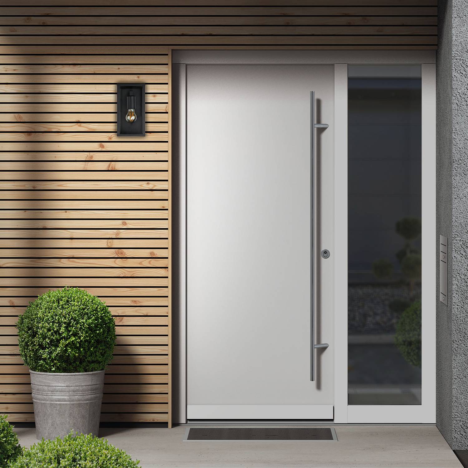 1-Flammig Luanda Außenwandleuchte Klarglas Aluminium